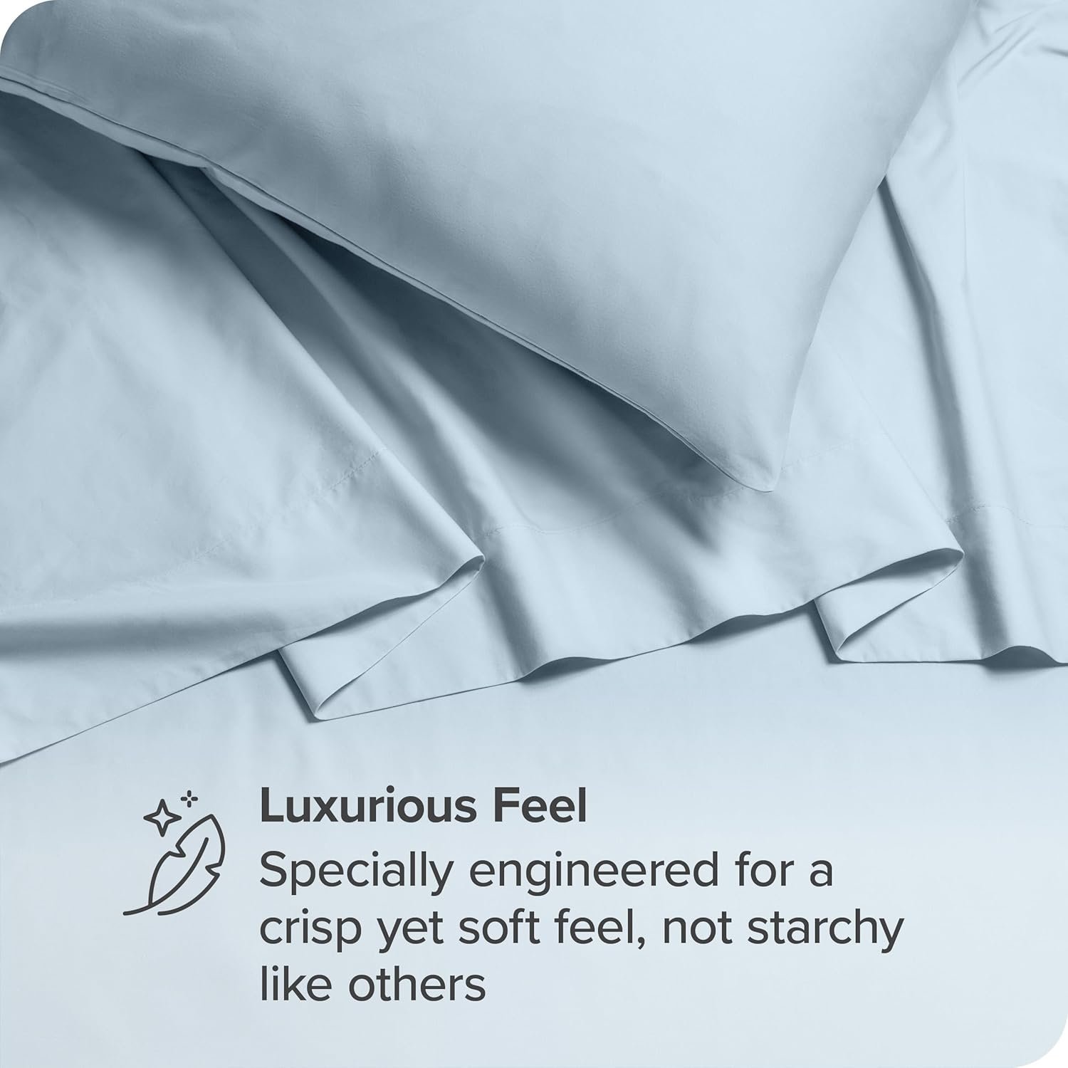 Bare Home 100% Organic Cotton Queen Sheet Set - Crisp Percale Weave - Cool, Breathable, and Hypoallergenic - Bedding Sheets & Pillowcases - Luxury Hotel Sheet Set (Queen, Winter Blue) 7 Bare Home 100% Organic Cotton Queen Sheet Set - Crisp Percale Weave - Cool, Breathable, and Hypoallergenic - Bedding Sheets & Pillowcases - Luxury Hotel Sheet Set (Queen, Winter Blue) - Image 7
