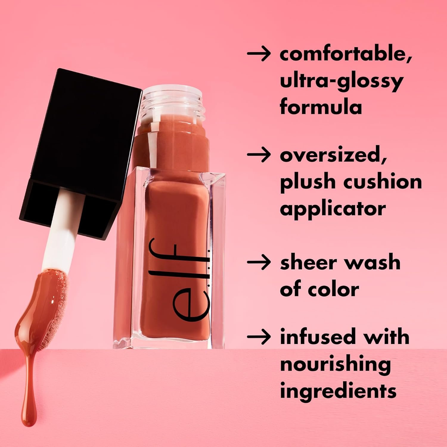 e.l.f. Glow Reviver Lip Oil, Nourishing Tinted Lip Oil For A High-shine Finish, Infused With Jojoba Oil, Vegan & Cruelty-free, Rose Envy 4 e.l.f. Glow Reviver Lip Oil, Nourishing Tinted Lip Oil For A High-shine Finish, Infused With Jojoba Oil, Vegan & Cruelty-free, Rose Envy - Image 4