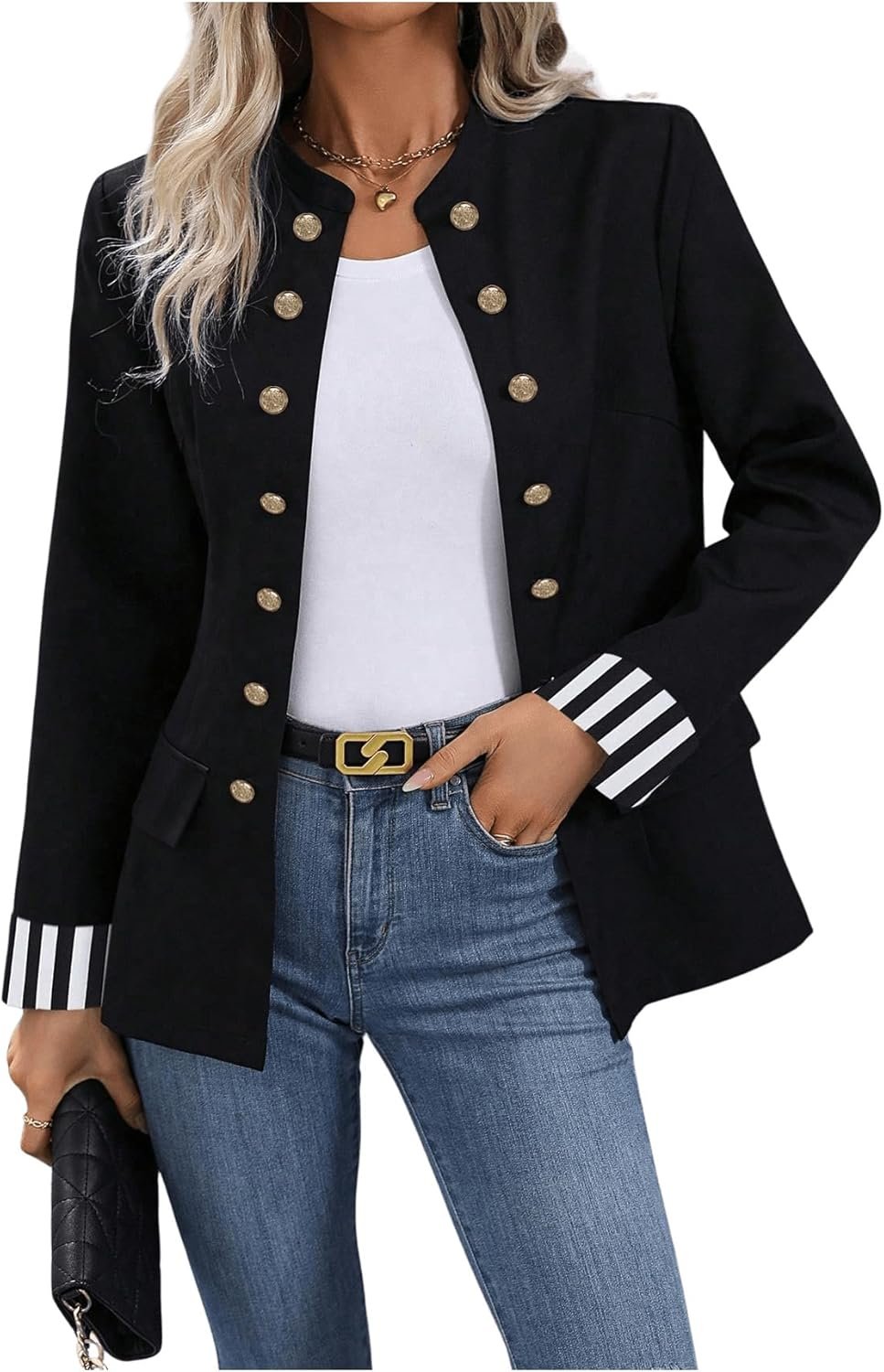 SweatyRocks Women's Casual Blazers Button Open Front Lightweight Work Office Suit Jackets Blazer