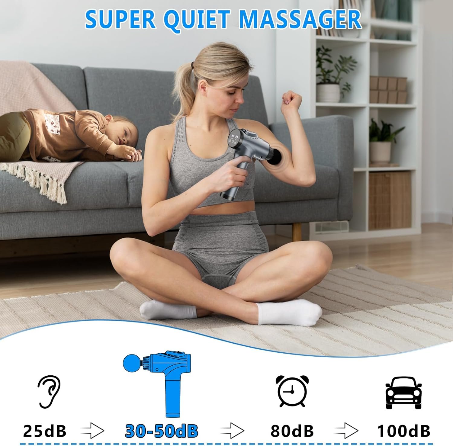 Massage Gun, Muscle Massage Gun for Athletes Handheld Electric Deep Tissue Back Massager, Percussion Massage Device for Pain Relief with 30 Speed Levels 9 Heads,Father's Day Gifts 4 Massage Gun, Muscle Massage Gun for Athletes Handheld Electric Deep Tissue Back Massager, Percussion Massage Device for Pain Relief with 30 Speed Levels 9 Heads,Father's Day Gifts - Image 4