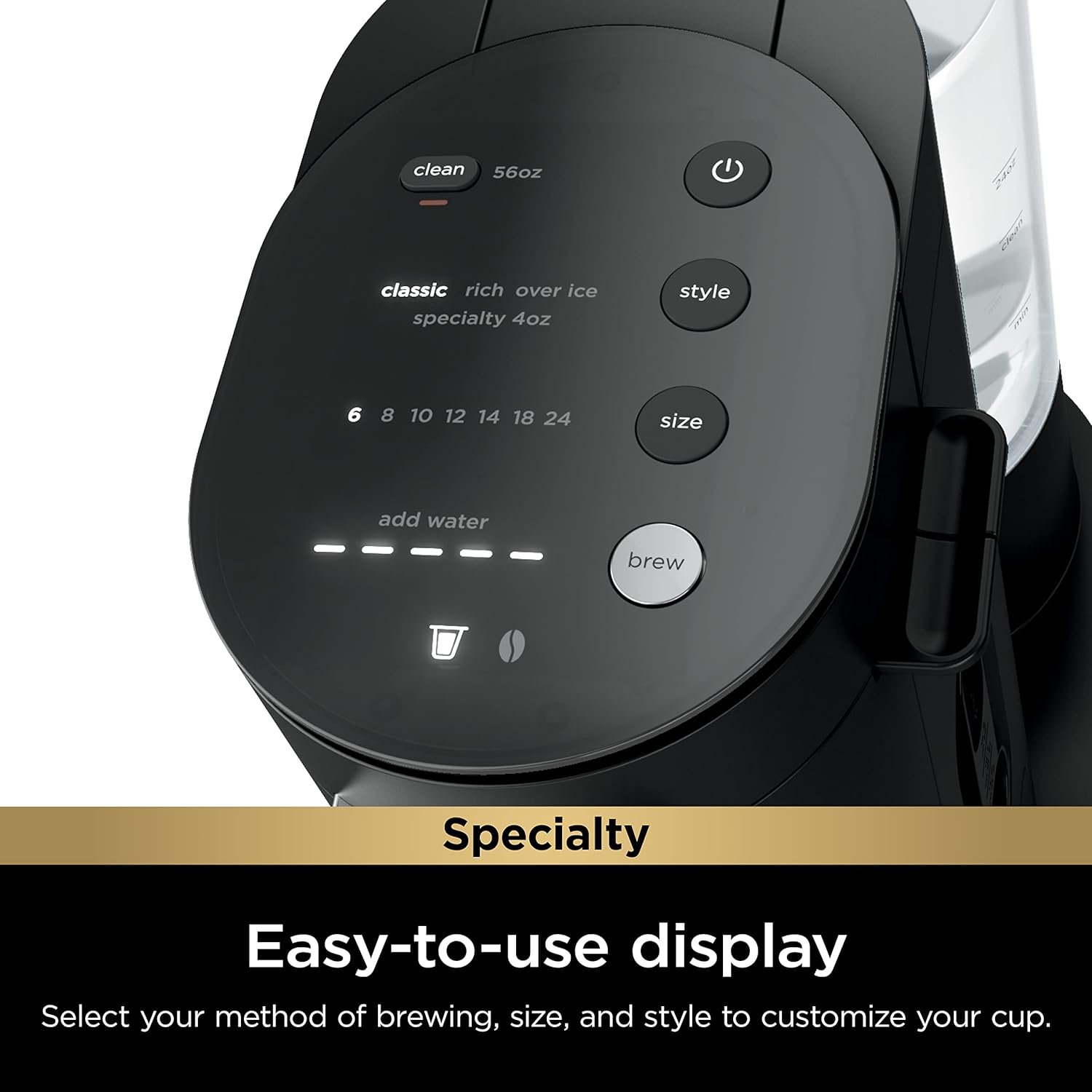 Ninja Pod & Grounds Specialty Single-Serve Coffee Maker, K-Cup Pod Compatible, Brews Grounds, Compact Design, Built-In Milk Frother, 56-oz. Reservoir, 6-oz. Cup to 24-oz. Mug Sizes, Black, PB051 8 Ninja Pod & Grounds Specialty Single-Serve Coffee Maker, K-Cup Pod Compatible, Brews Grounds, Compact Design, Built-In Milk Frother, 56-oz. Reservoir, 6-oz. Cup to 24-oz. Mug Sizes, Black, PB051 - Image 8