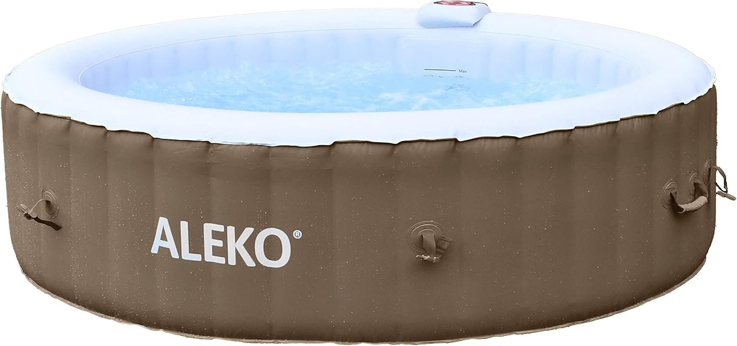 ALEKO Inflatable Hot Tub Spa | Personal High Powered Jetted Bubble | 265 Gallon | Brown and White | HTIR6BRW 9 ALEKO Inflatable Hot Tub Spa | Personal High Powered Jetted Bubble | 265 Gallon | Brown and White | HTIR6BRW - Image 9