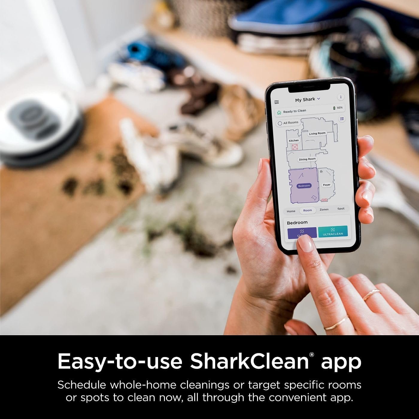 Shark AI Ultra Voice Control Robot Vacuum with Matrix Clean Navigation, Home Mapping, 60-Day Capacity, XL Self-Empty Base for Homes with Pets, Carpet & Hard Floors 9 Shark AI Ultra Voice Control Robot Vacuum with Matrix Clean Navigation, Home Mapping, 60-Day Capacity, XL Self-Empty Base for Homes with Pets, Carpet & Hard Floors - Image 9