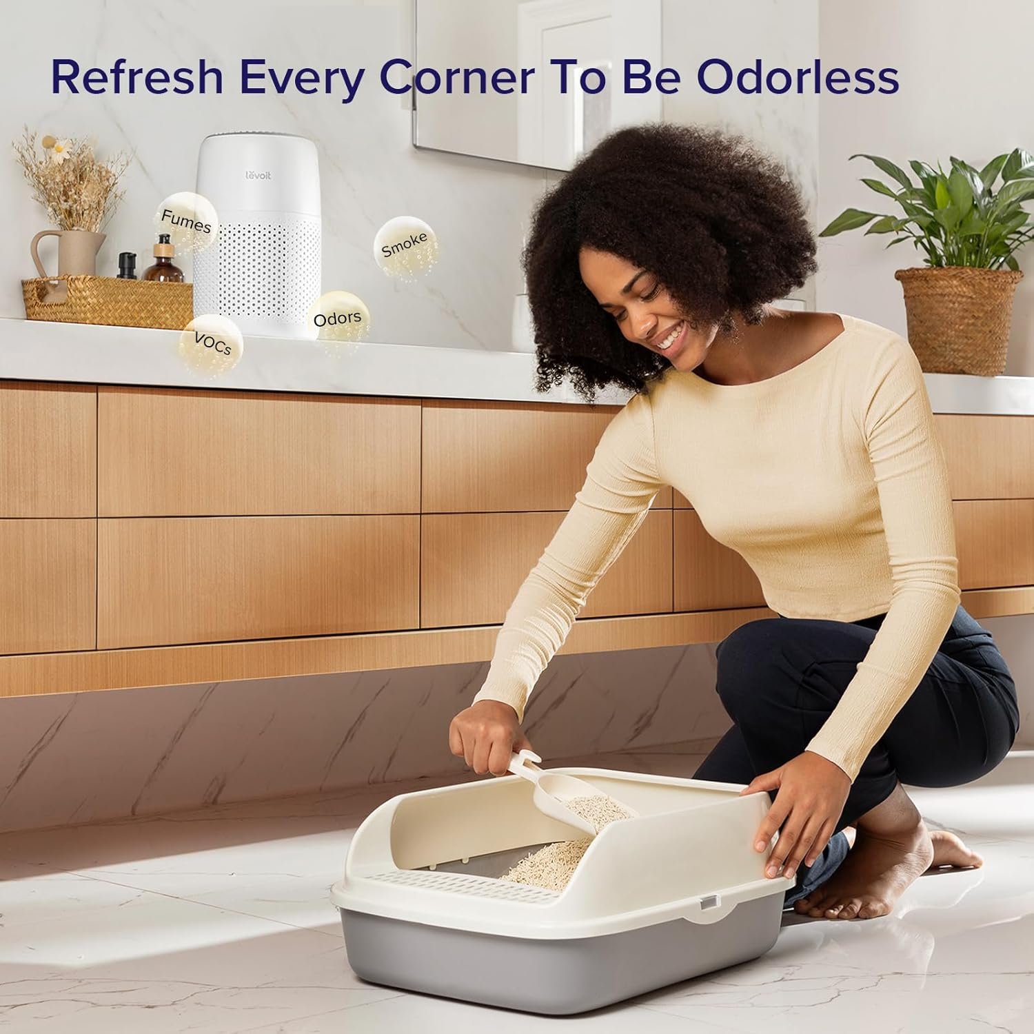 LEVOIT Air Purifiers for Bedroom Home, 3-in-1 Filter Cleaner with Fragrance Sponge for Better Sleep, Filters Smoke, Allergies, Pet Dander, Odor, Dust, Office, Desktop, Portable, Core Mini-P, White 3 LEVOIT Air Purifiers for Bedroom Home, 3-in-1 Filter Cleaner with Fragrance Sponge for Better Sleep, Filters Smoke, Allergies, Pet Dander, Odor, Dust, Office, Desktop, Portable, Core Mini-P, White - Image 3