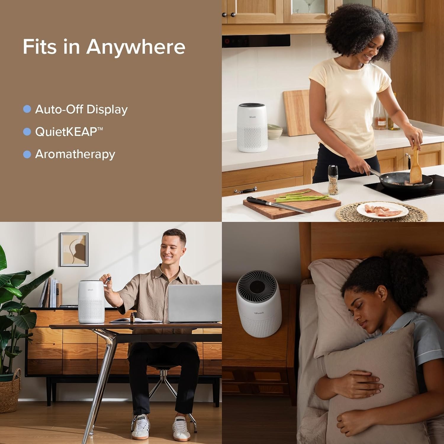 LEVOIT Air Purifiers for Bedroom Home, 3-in-1 Filter Cleaner with Fragrance Sponge for Better Sleep, Filters Smoke, Allergies, Pet Dander, Odor, Dust, Office, Desktop, Portable, Core Mini-P, White 4 LEVOIT Air Purifiers for Bedroom Home, 3-in-1 Filter Cleaner with Fragrance Sponge for Better Sleep, Filters Smoke, Allergies, Pet Dander, Odor, Dust, Office, Desktop, Portable, Core Mini-P, White - Image 4