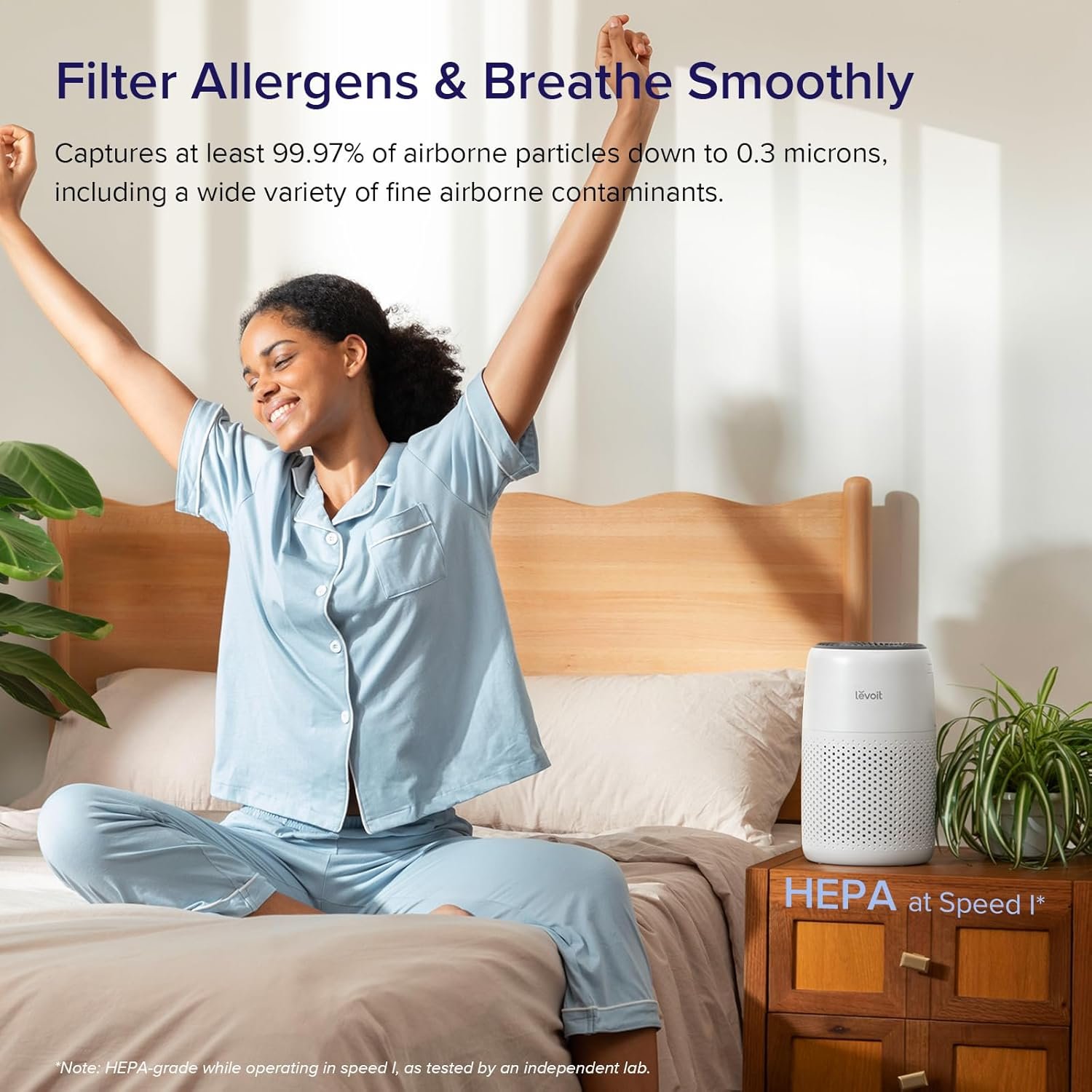 LEVOIT Air Purifiers for Bedroom Home, 3-in-1 Filter Cleaner with Fragrance Sponge for Better Sleep, Filters Smoke, Allergies, Pet Dander, Odor, Dust, Office, Desktop, Portable, Core Mini-P, White 2 LEVOIT Air Purifiers for Bedroom Home, 3-in-1 Filter Cleaner with Fragrance Sponge for Better Sleep, Filters Smoke, Allergies, Pet Dander, Odor, Dust, Office, Desktop, Portable, Core Mini-P, White - Image 2