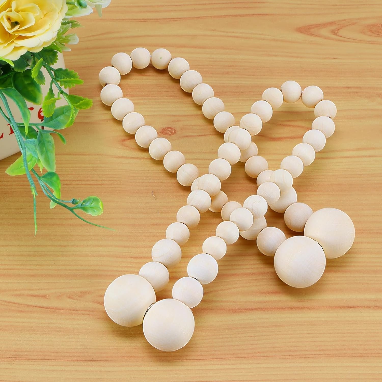Magnetic Curtain Tiebacks, Curtain Tie Backs for Curtains 2 Pack, Wood Bead Curtain Tiebacks, Curtain Holders for Boho Bedroom Decor, Baby Nursery Decor, Farmhouse Decor 7 Magnetic Curtain Tiebacks, Curtain Tie Backs for Curtains 2 Pack, Wood Bead Curtain Tiebacks, Curtain Holders for Boho Bedroom Decor, Baby Nursery Decor, Farmhouse Decor - Image 7
