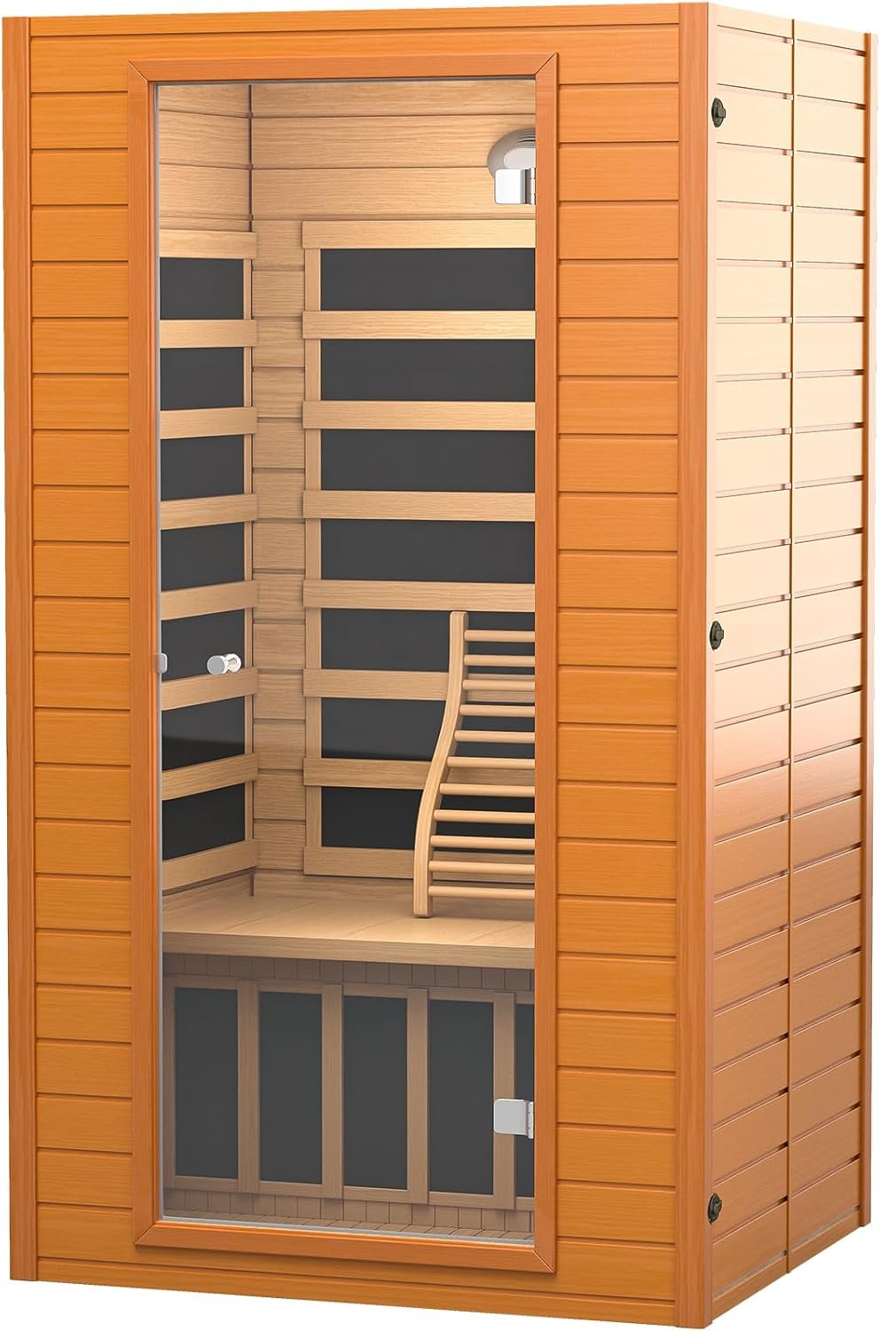Infrared Sauna Room for Home, Near Zero EMF Wooden 1-2 Person Indoor Home Sauna with Bluetooth, LCD Control Panel, Chromo Therapy Light 9 Infrared Sauna Room for Home, Near Zero EMF Wooden 1-2 Person Indoor Home Sauna with Bluetooth, LCD Control Panel, Chromo Therapy Light - Image 9