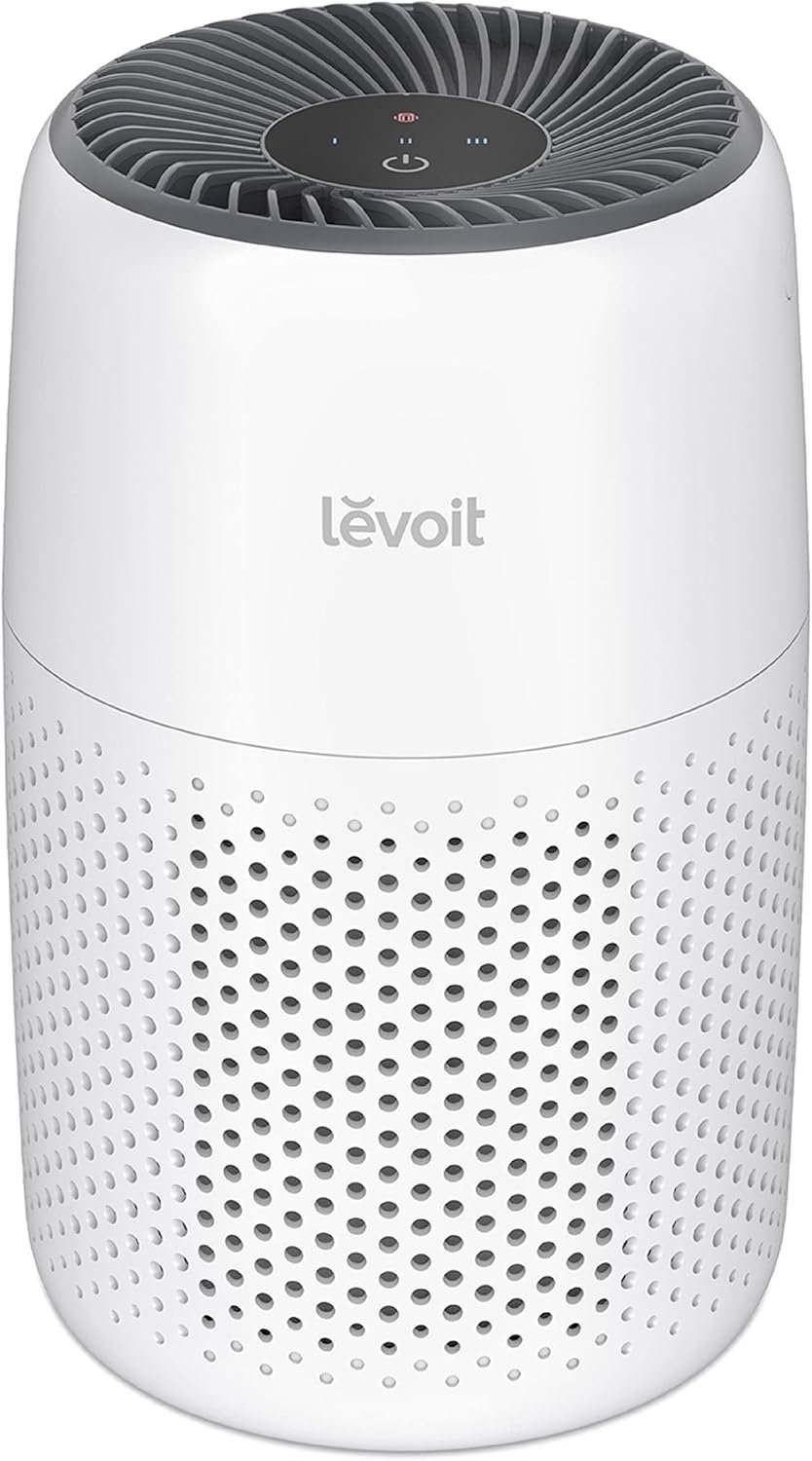 LEVOIT Air Purifiers for Bedroom Home, 3-in-1 Filter Cleaner with Fragrance Sponge for Better Sleep, Filters Smoke, Allergies, Pet Dander, Odor, Dust, Office, Desktop, Portable, Core Mini-P, White