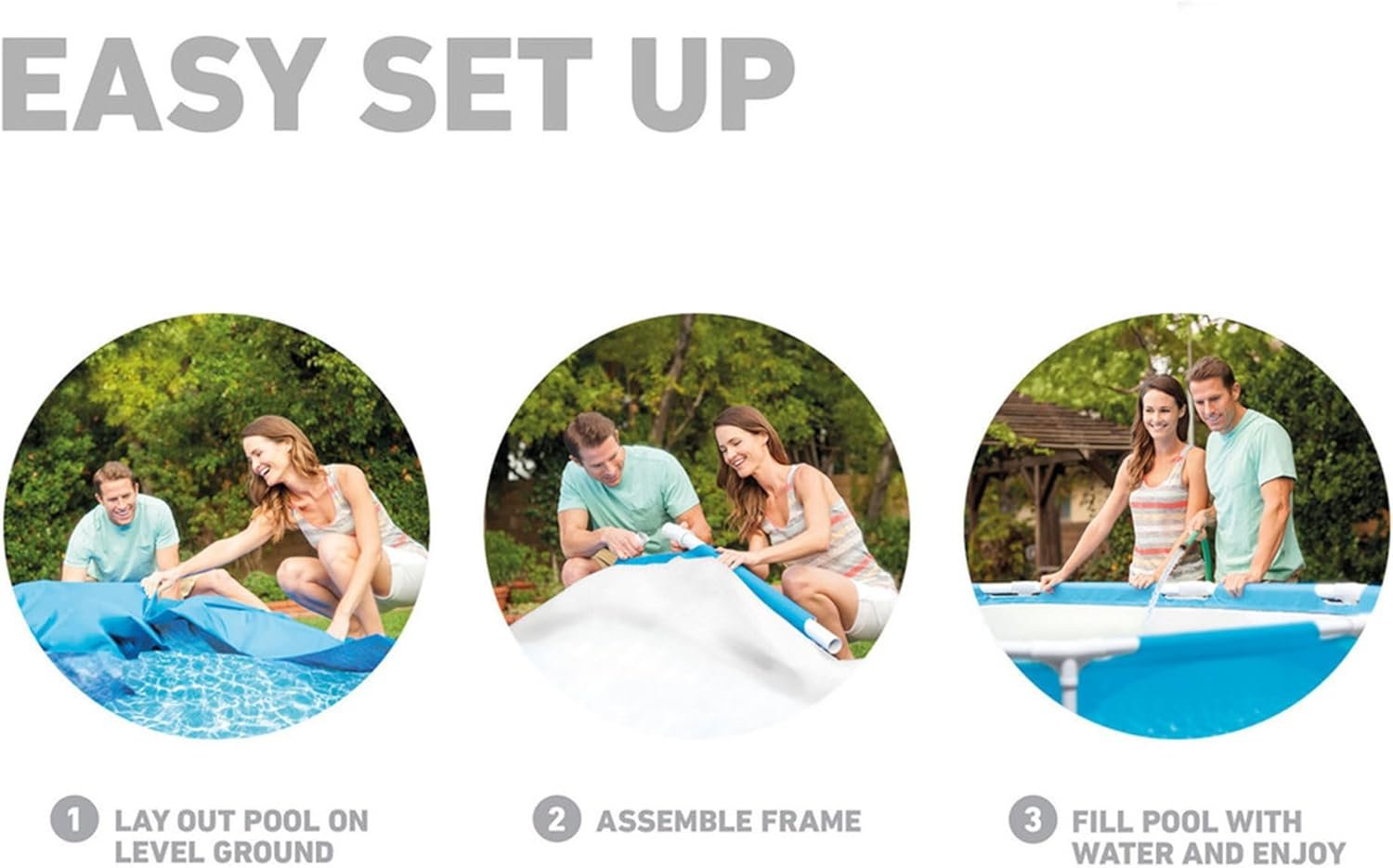 INTEX 28205EH Metal Frame Above Ground Swimming Pool: 8ft x 20in – Puncture-Resistant Material – Easy Assemble – Rust Resistant – 483 Gallon Capacity 7 INTEX 28205EH Metal Frame Above Ground Swimming Pool: 8ft x 20in – Puncture-Resistant Material – Easy Assemble – Rust Resistant – 483 Gallon Capacity - Image 7