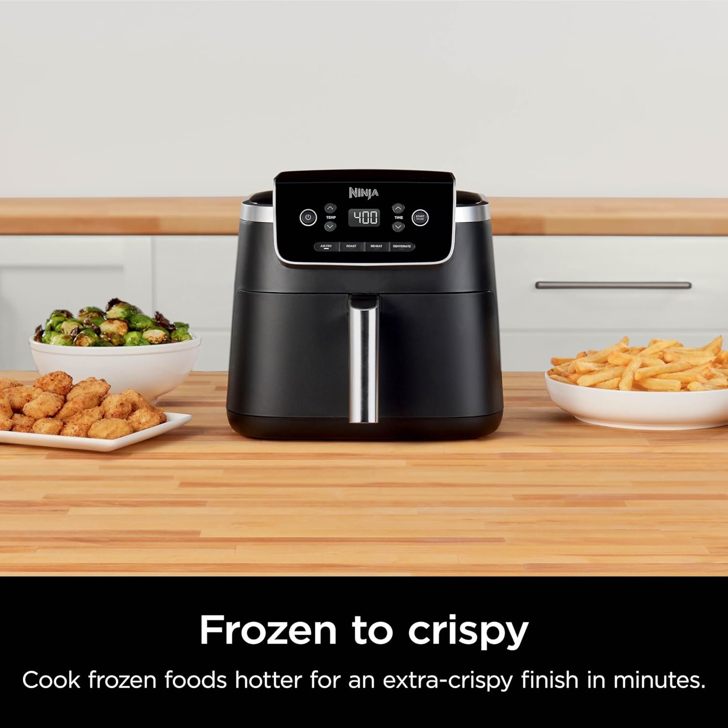 Ninja Air Fryer Pro 4-in-1 with 5 QT Capacity, Air Fry, Roast, Reheat, Dehydrate, Air Crisp Technology with 400F for hot, crispy results in just minutes, Nonstick Basket & Crisper Plate, Grey, AF141 6 Ninja Air Fryer Pro 4-in-1 with 5 QT Capacity, Air Fry, Roast, Reheat, Dehydrate, Air Crisp Technology with 400F for hot, crispy results in just minutes, Nonstick Basket & Crisper Plate, Grey, AF141 - Image 6