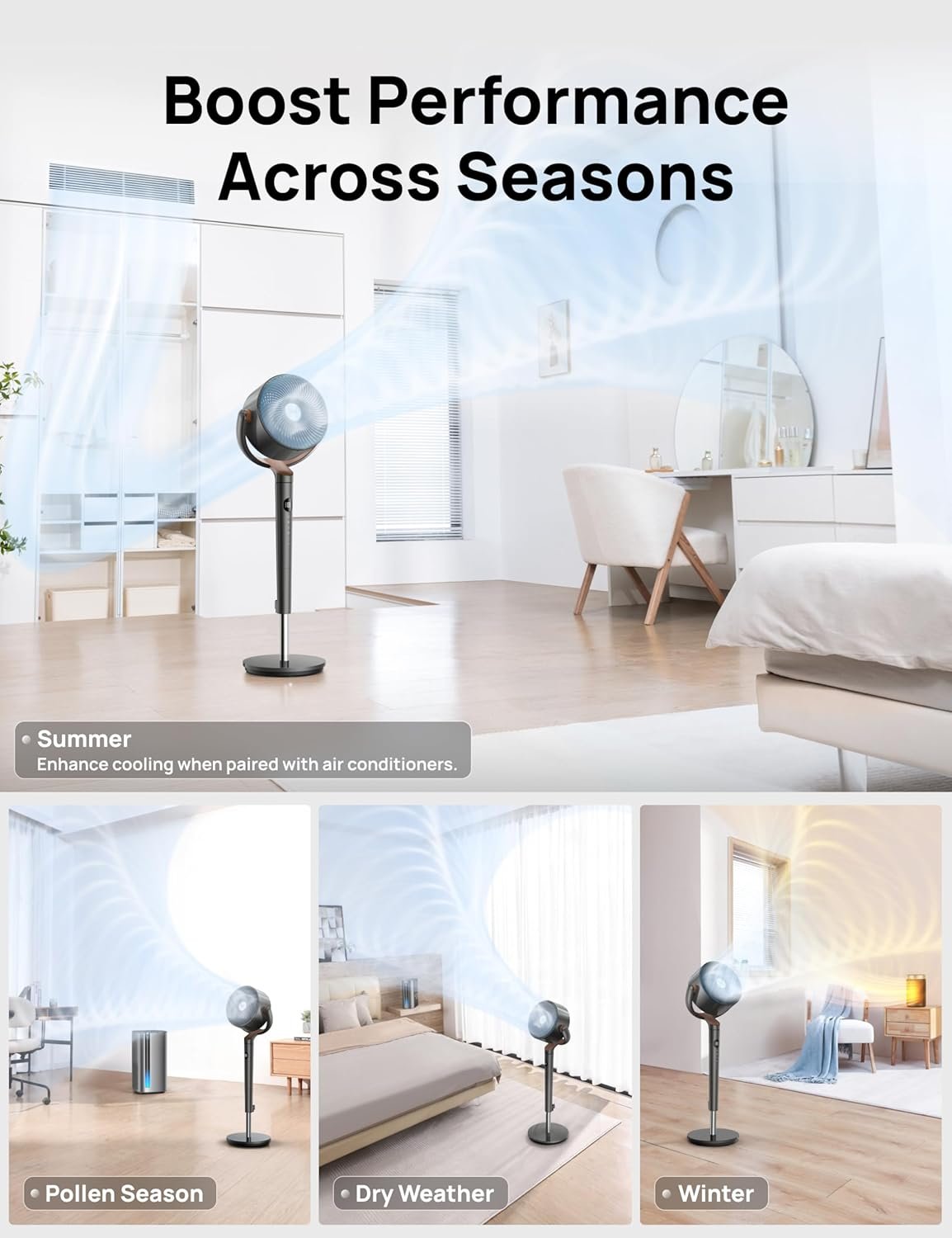 Dreo Fan for Bedroom, 120° Oscillating Standing Fan, Quiet Floor Fan with DC Motor, 82ft Pedestal Fan for Whole Room, 8 Speeds, 3 modes, 20dB, 120° Manual Vertical, 35-40" Adjustable Height, 8H Timer 7 Dreo Fan for Bedroom, 120° Oscillating Standing Fan, Quiet Floor Fan with DC Motor, 82ft Pedestal Fan for Whole Room, 8 Speeds, 3 modes, 20dB, 120° Manual Vertical, 35-40" Adjustable Height, 8H Timer - Image 7