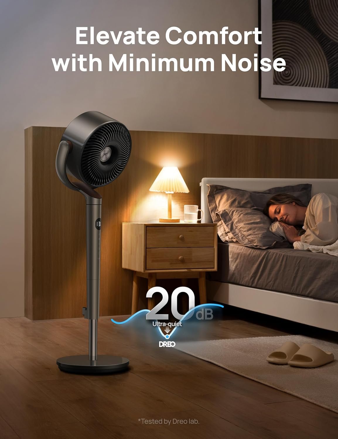 Dreo Fan for Bedroom, 120° Oscillating Standing Fan, Quiet Floor Fan with DC Motor, 82ft Pedestal Fan for Whole Room, 8 Speeds, 3 modes, 20dB, 120° Manual Vertical, 35-40" Adjustable Height, 8H Timer 5 Dreo Fan for Bedroom, 120° Oscillating Standing Fan, Quiet Floor Fan with DC Motor, 82ft Pedestal Fan for Whole Room, 8 Speeds, 3 modes, 20dB, 120° Manual Vertical, 35-40" Adjustable Height, 8H Timer - Image 5