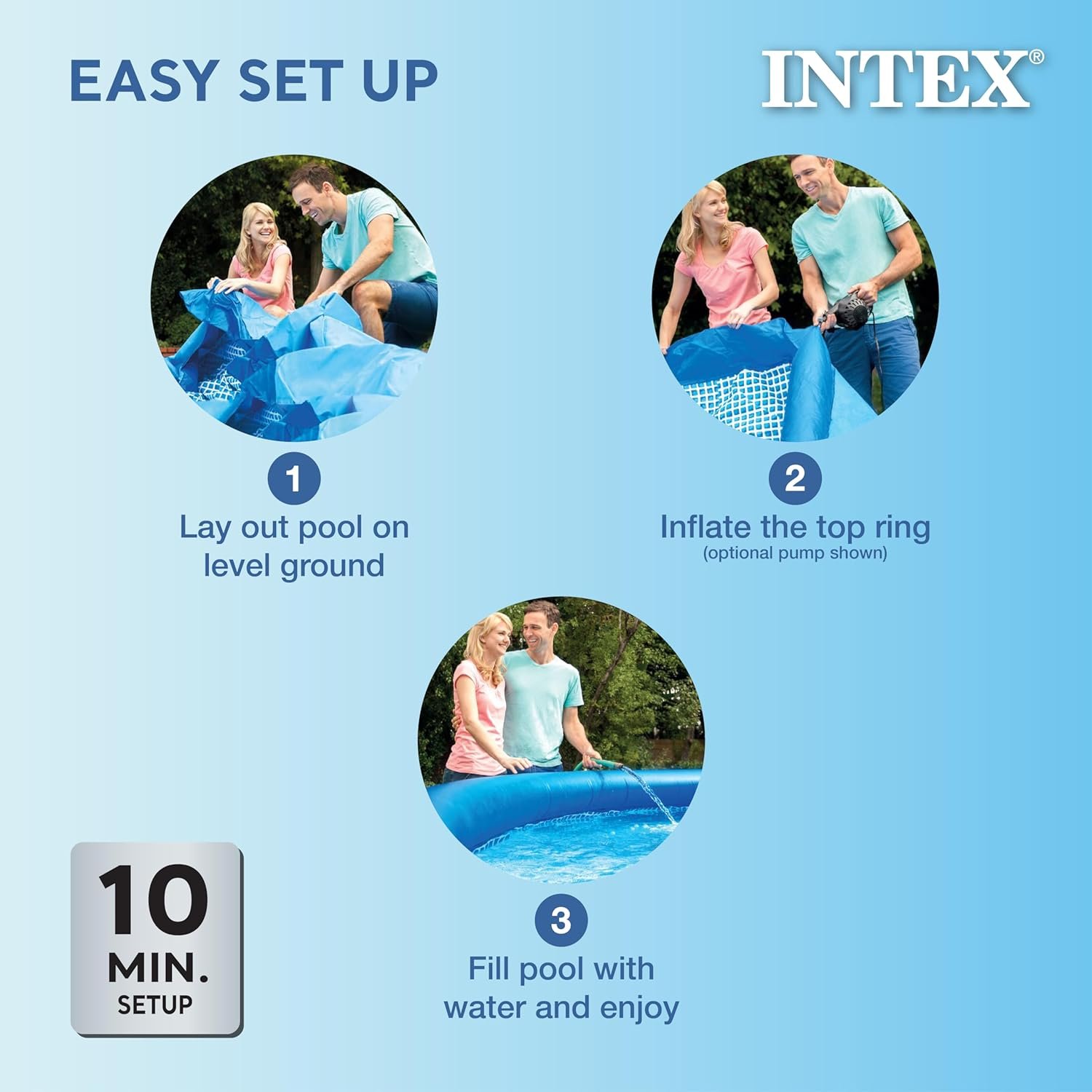 INTEX 28106EH Easy Set Inflatable Swimming Pool: 8ft x 24in – Puncture-Resistant Material – Quick Inflation – 513 Gallon Capacity – 18in Water Depth 5 INTEX 28106EH Easy Set Inflatable Swimming Pool: 8ft x 24in – Puncture-Resistant Material – Quick Inflation – 513 Gallon Capacity – 18in Water Depth - Image 5