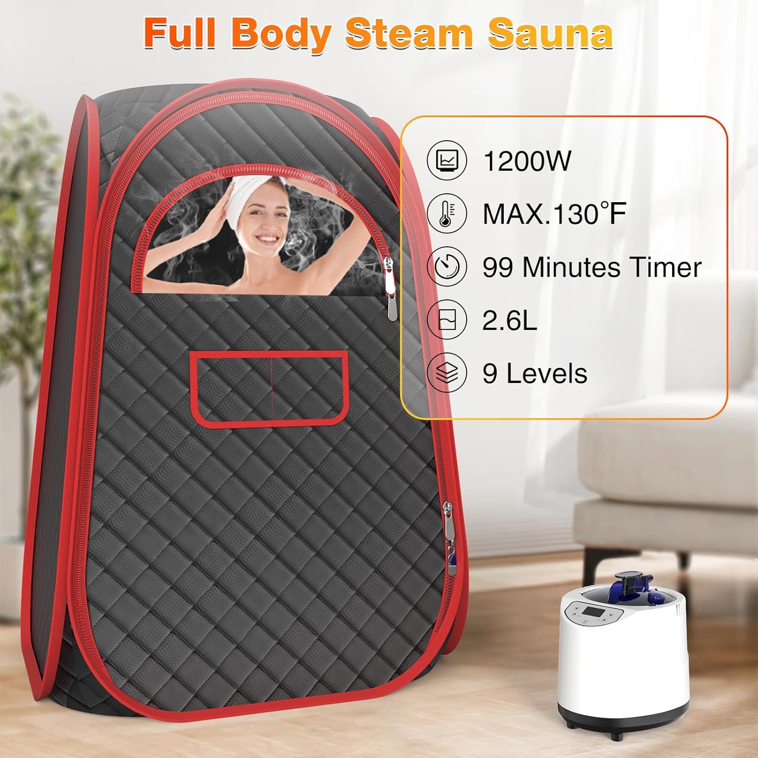 AgiiMan Portable Sauna Box - Full Body Steam Sauna, Portable Sauna for Home with 2.6 L 110V Steamer, Remote Control, Easy to Carry Sauna Tent for Indoor, Gym, Pilates, Hot Tubs 2 AgiiMan Portable Sauna Box - Full Body Steam Sauna, Portable Sauna for Home with 2.6 L 110V Steamer, Remote Control, Easy to Carry Sauna Tent for Indoor, Gym, Pilates, Hot Tubs - Image 2