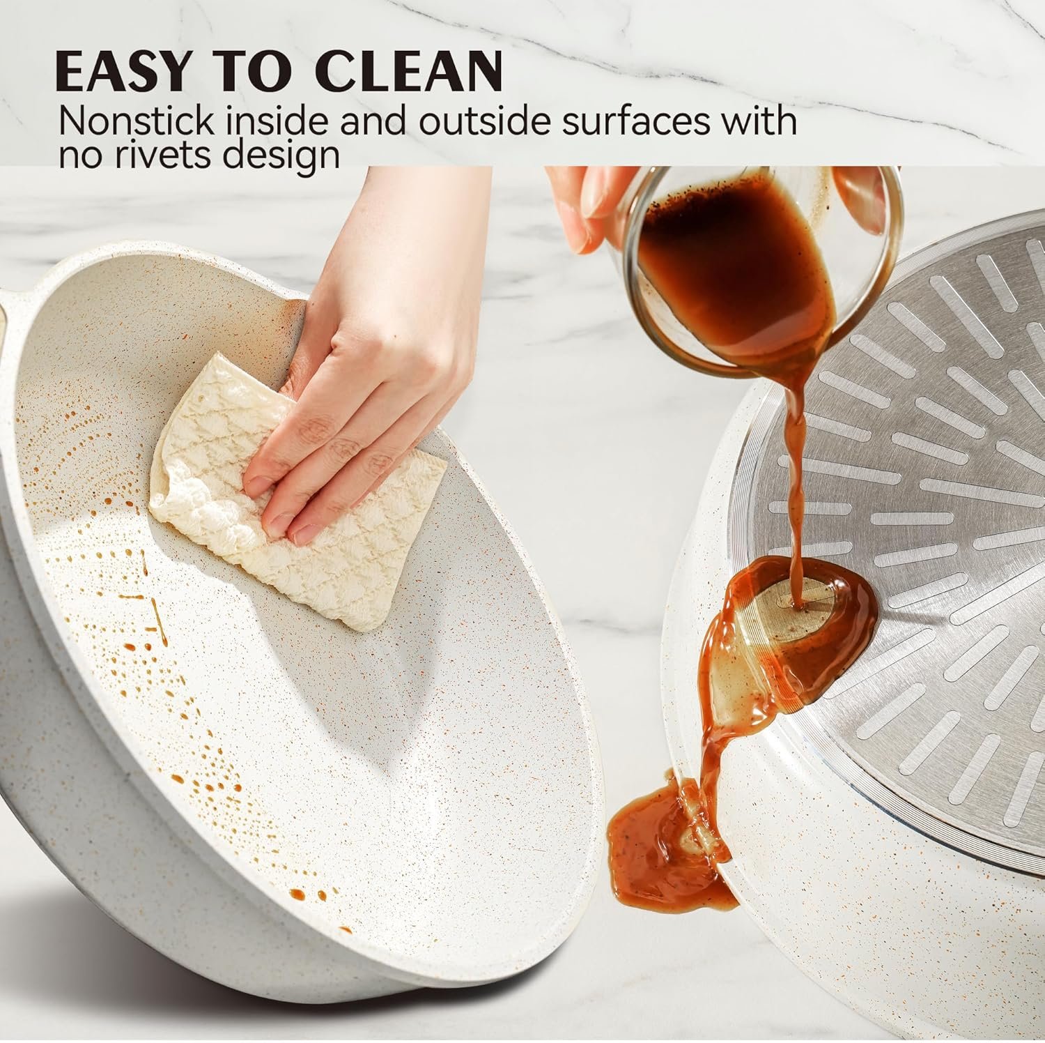 SENSARTE Nonstick Ceramic Cookware Set 13-Piece, Healthy Pots and Pans Set, Non-toxic Kitchen Cooking Set with Stay-Cool Handles, Silicone Tools and Pot Protectors, PFAS and PFOA Free 5 SENSARTE Nonstick Ceramic Cookware Set 13-Piece, Healthy Pots and Pans Set, Non-toxic Kitchen Cooking Set with Stay-Cool Handles, Silicone Tools and Pot Protectors, PFAS and PFOA Free - Image 5