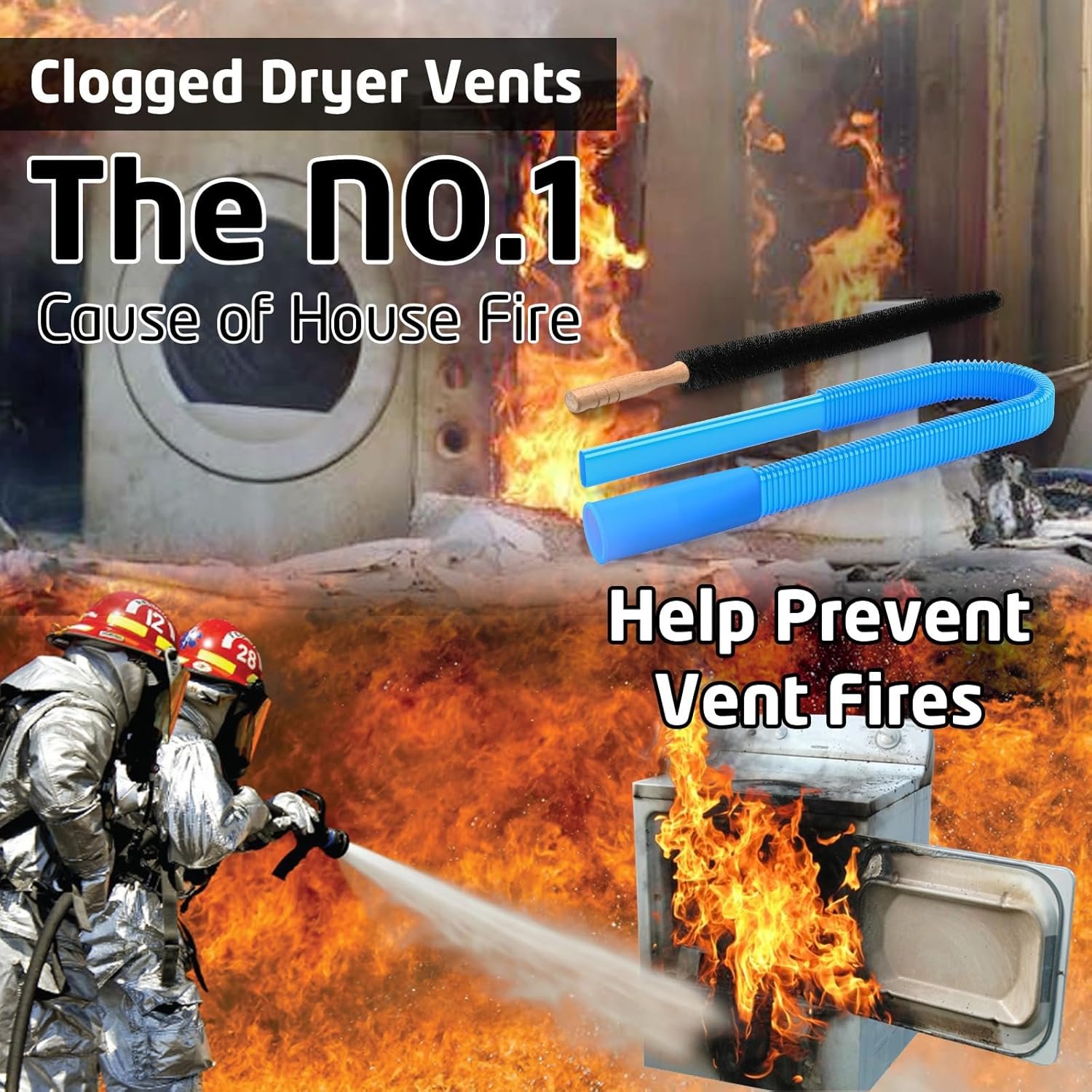 2 Pieces Dryer Vent Cleaner Kit Compatible with All Vacuum Cleaner, Dryer Lint Brush and Vacuum Hose Attachment with Stretch Universal Connector, Quickly Lint Remover 7 2 Pieces Dryer Vent Cleaner Kit Compatible with All Vacuum Cleaner, Dryer Lint Brush and Vacuum Hose Attachment with Stretch Universal Connector, Quickly Lint Remover - Image 7