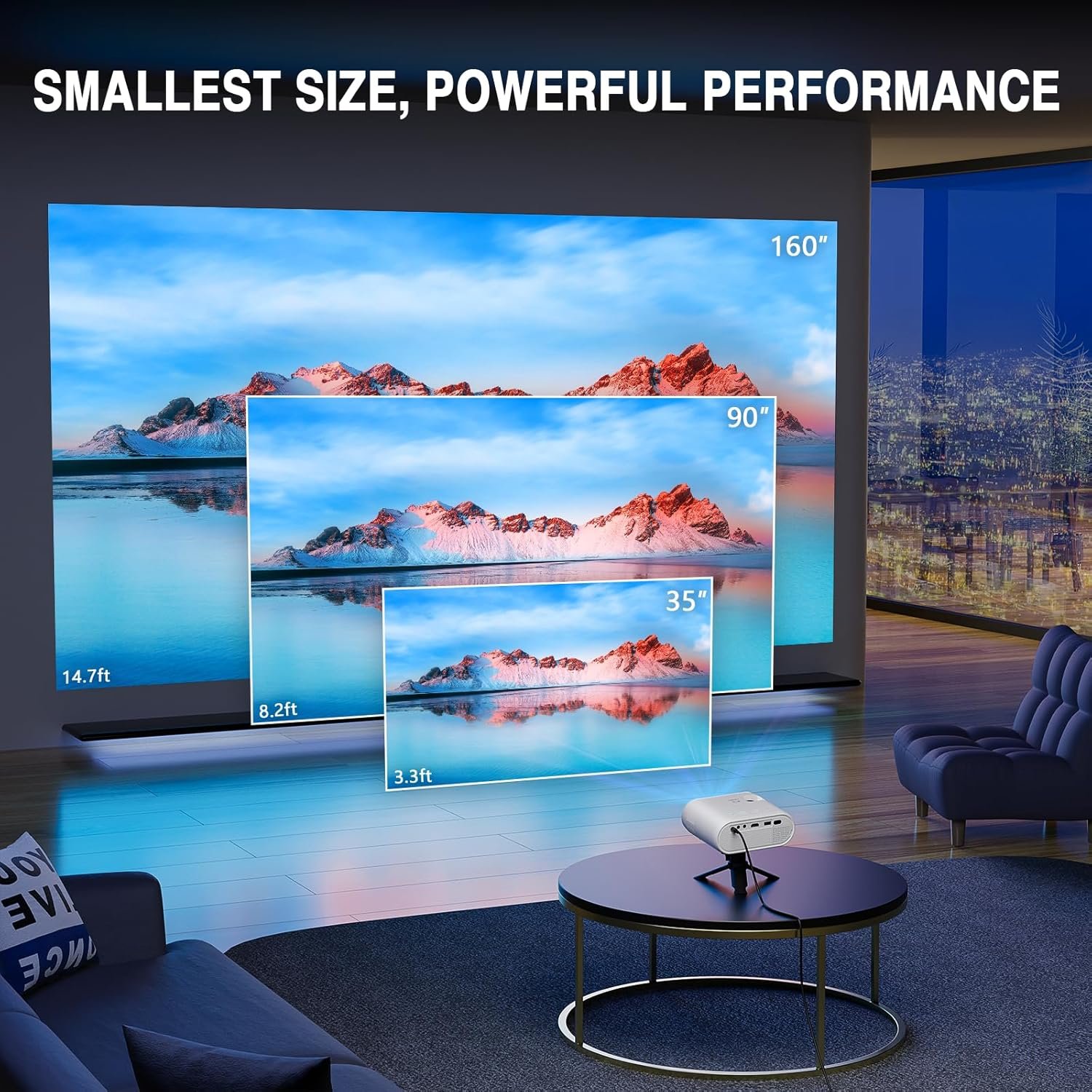 Mini Projector, VISSPL Full HD 1080P Video Projector, Portable Outdoor Projector with Tripod, Kids Gift, Home Theater Movie Phone Projector Compatible with Android/iOS/Windows/TV Stick/HDMI/USB 5 Mini Projector, VISSPL Full HD 1080P Video Projector, Portable Outdoor Projector with Tripod, Kids Gift, Home Theater Movie Phone Projector Compatible with Android/iOS/Windows/TV Stick/HDMI/USB - Image 5
