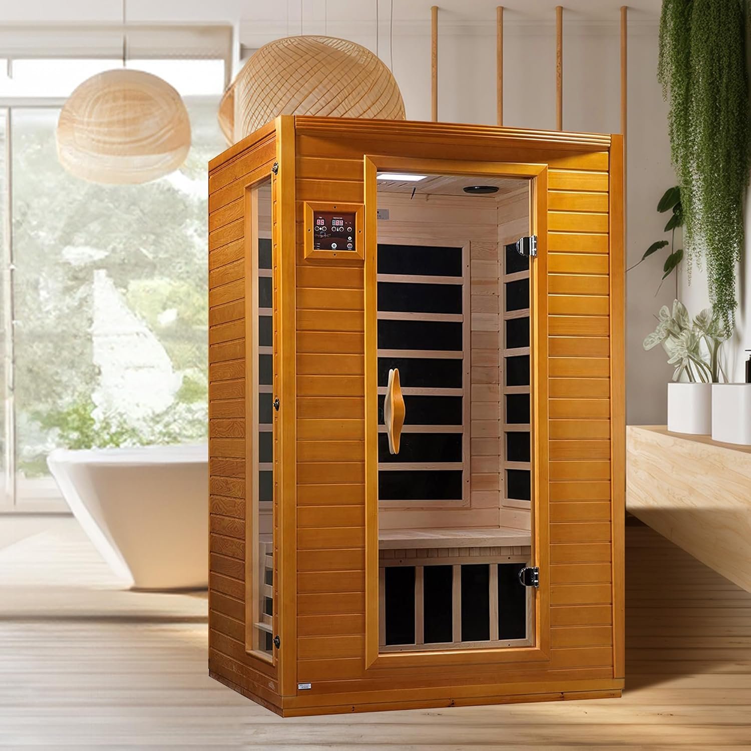 Dynamic Saunas Andora 2-Person Low EMF FAR Infrared Sauna, Canadian Hemlock Wood 8 Dynamic Saunas Andora 2-Person Low EMF FAR Infrared Sauna, Canadian Hemlock Wood - Image 8