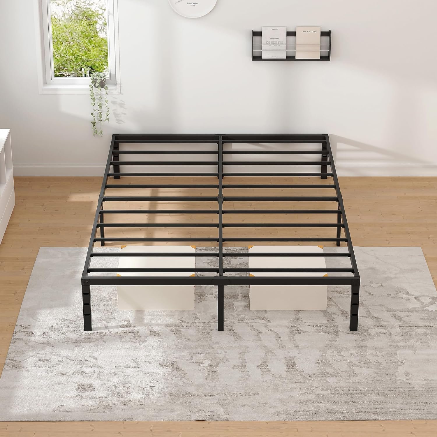 Metal Bed Frame,Full Size Bed Frame with Storage Space,Heavy Duty Sturdy Mattress Foundation,Easy Assembly,No Box Spring Needed, Black,14 Inch,Full 7 Metal Bed Frame,Full Size Bed Frame with Storage Space,Heavy Duty Sturdy Mattress Foundation,Easy Assembly,No Box Spring Needed, Black,14 Inch,Full - Image 7