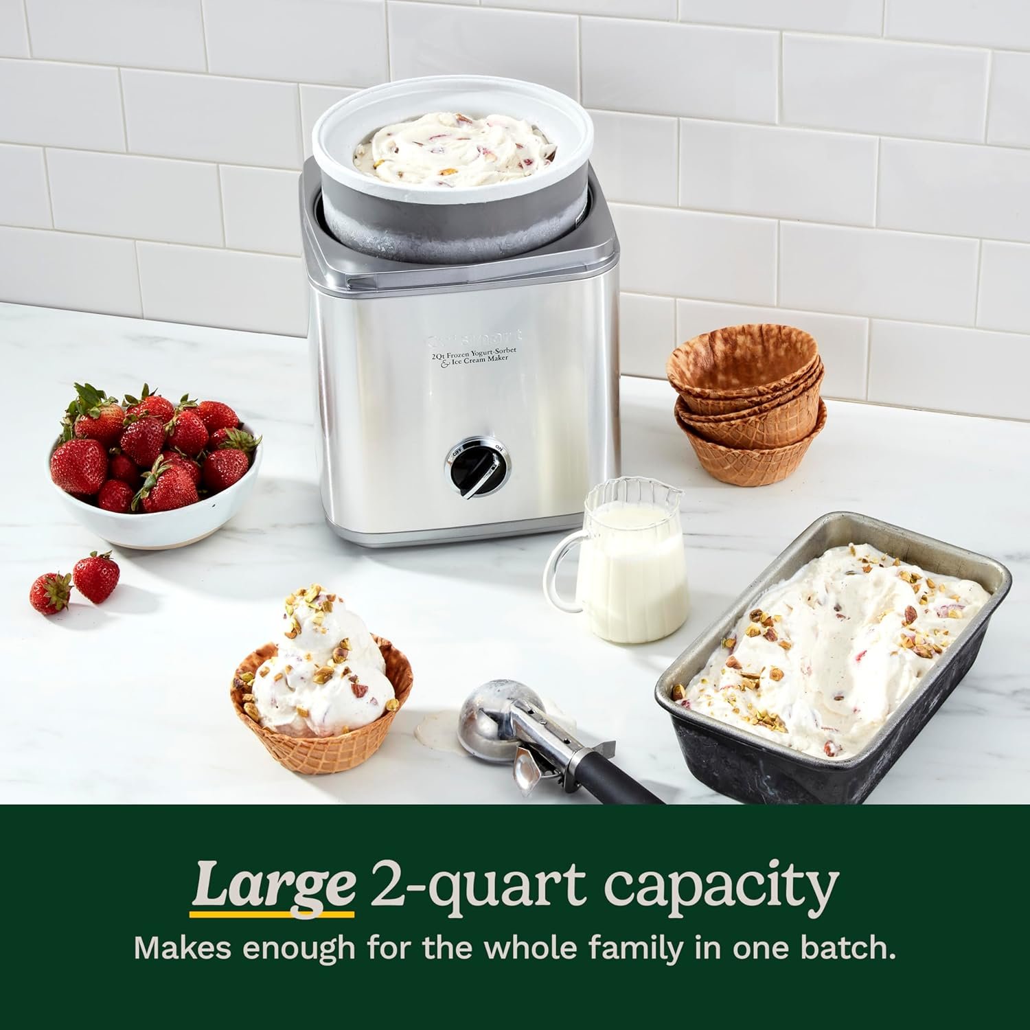 CUISINART Ice Cream Maker, Ice Cream and Frozen Yogurt Machine, 2-Qt. Double-Insulated Freezer Bowl, Silver, ICE30BCP1 5 CUISINART Ice Cream Maker, Ice Cream and Frozen Yogurt Machine, 2-Qt. Double-Insulated Freezer Bowl, Silver, ICE30BCP1 - Image 5