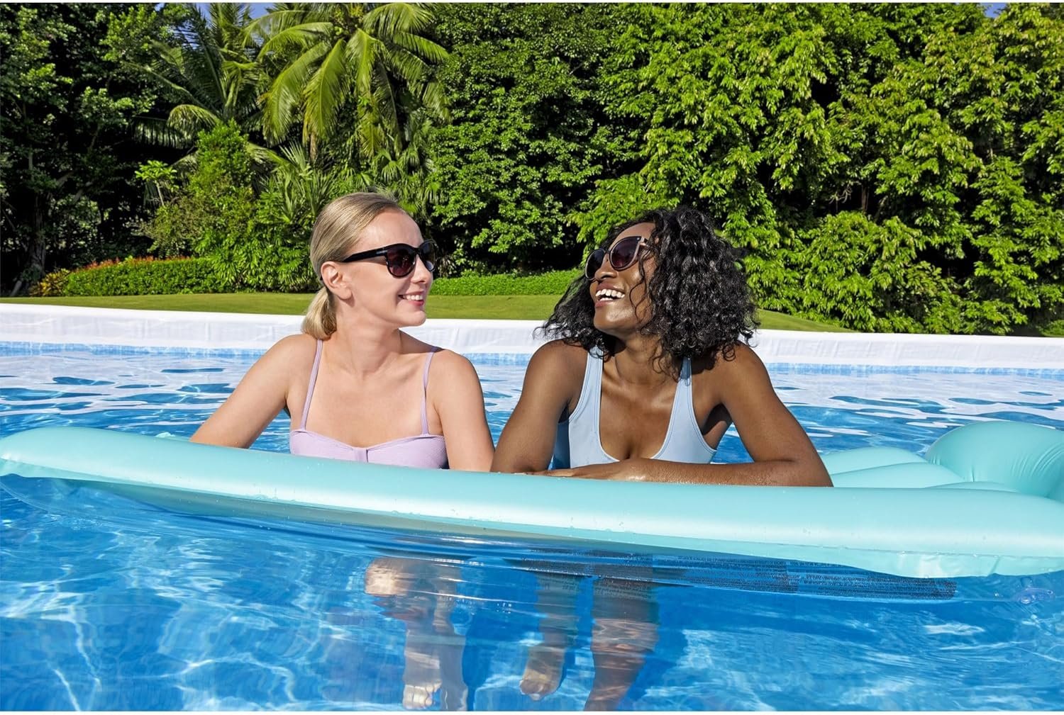 Bestway Power Steel 24' x 12' x 52" Rectangular Metal Frame Above Ground Swimming Pool Set with 1500 GPH Sand Filter Pump, Ladder, and Pool Cover 7 Bestway Power Steel 24' x 12' x 52" Rectangular Metal Frame Above Ground Swimming Pool Set with 1500 GPH Sand Filter Pump, Ladder, and Pool Cover - Image 7