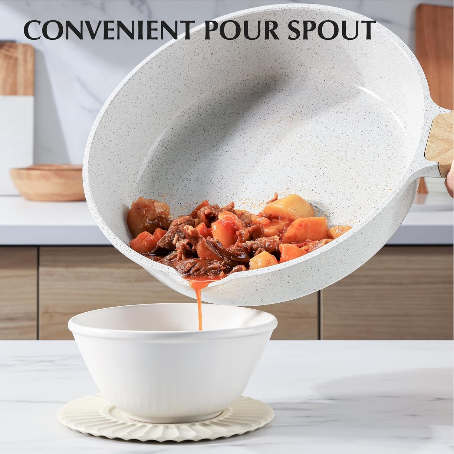 SENSARTE Nonstick Ceramic Cookware Set 13-Piece, Healthy Pots and Pans Set, Non-toxic Kitchen Cooking Set with Stay-Cool Handles, Silicone Tools and Pot Protectors, PFAS and PFOA Free 8 SENSARTE Nonstick Ceramic Cookware Set 13-Piece, Healthy Pots and Pans Set, Non-toxic Kitchen Cooking Set with Stay-Cool Handles, Silicone Tools and Pot Protectors, PFAS and PFOA Free - Image 8