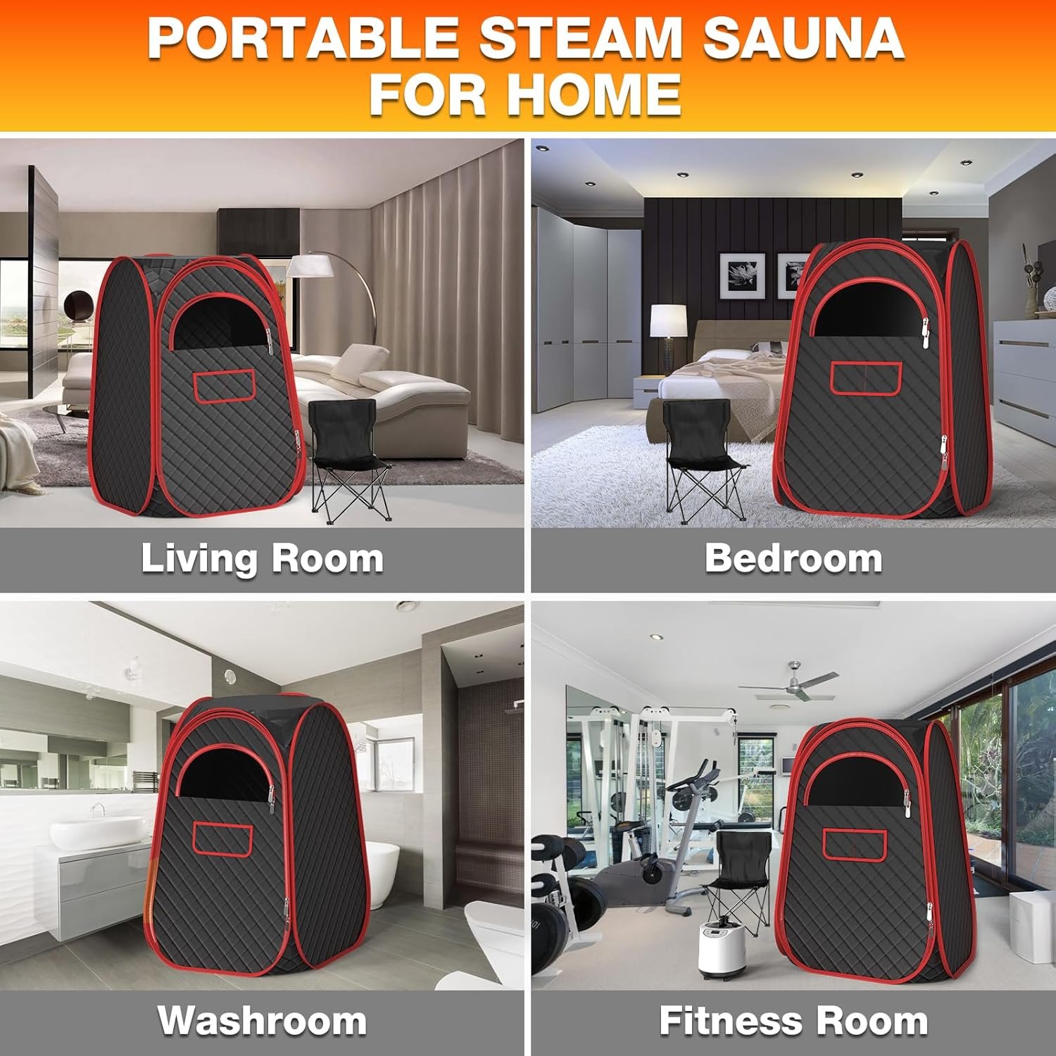 AgiiMan Portable Sauna Box - Full Body Steam Sauna, Portable Sauna for Home with 2.6 L 110V Steamer, Remote Control, Easy to Carry Sauna Tent for Indoor, Gym, Pilates, Hot Tubs 7 AgiiMan Portable Sauna Box - Full Body Steam Sauna, Portable Sauna for Home with 2.6 L 110V Steamer, Remote Control, Easy to Carry Sauna Tent for Indoor, Gym, Pilates, Hot Tubs - Image 7