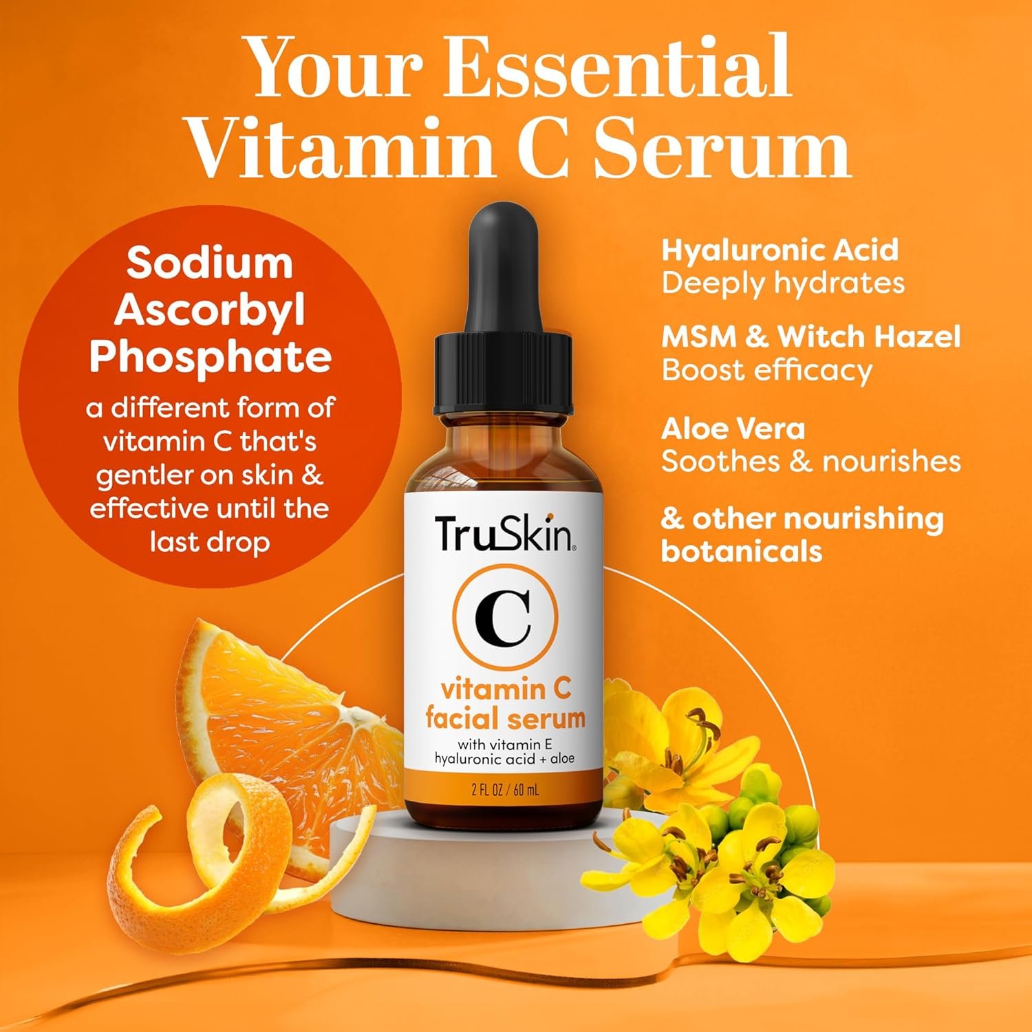 TruSkin Vitamin C Serum – Anti Aging Facial Serum with Vitamin C, Hyaluronic Acid, Vitamin E – Brightening Serum – Even Skin Tone, Improve Appearance of Dark Spots, Fine Lines & Wrinkles, 2 Fl Oz 2 TruSkin Vitamin C Serum – Anti Aging Facial Serum with Vitamin C, Hyaluronic Acid, Vitamin E – Brightening Serum – Even Skin Tone, Improve Appearance of Dark Spots, Fine Lines & Wrinkles, 2 Fl Oz - Image 2