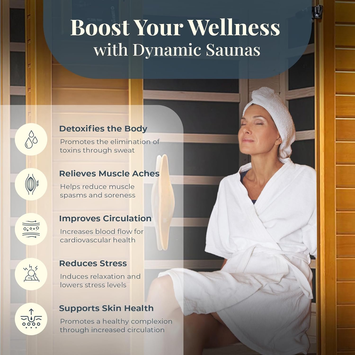 Dynamic Saunas Andora 2-Person Low EMF FAR Infrared Sauna, Canadian Hemlock Wood 4 Dynamic Saunas Andora 2-Person Low EMF FAR Infrared Sauna, Canadian Hemlock Wood - Image 4