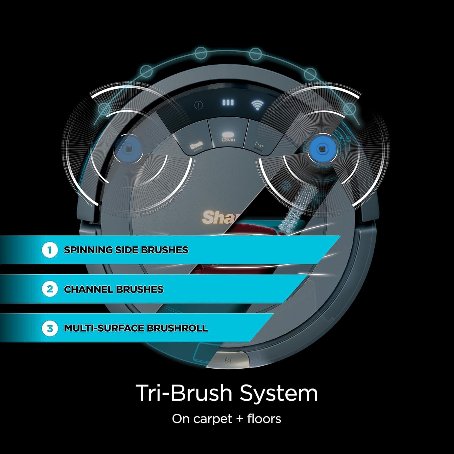 Shark AV753 ION Robot Vacuum, Tri-Brush System, Wifi Connected, 120 Min Runtime, Works with Alexa, Multi Surface Cleaning, Grey 2 Shark AV753 ION Robot Vacuum, Tri-Brush System, Wifi Connected, 120 Min Runtime, Works with Alexa, Multi Surface Cleaning, Grey - Image 2