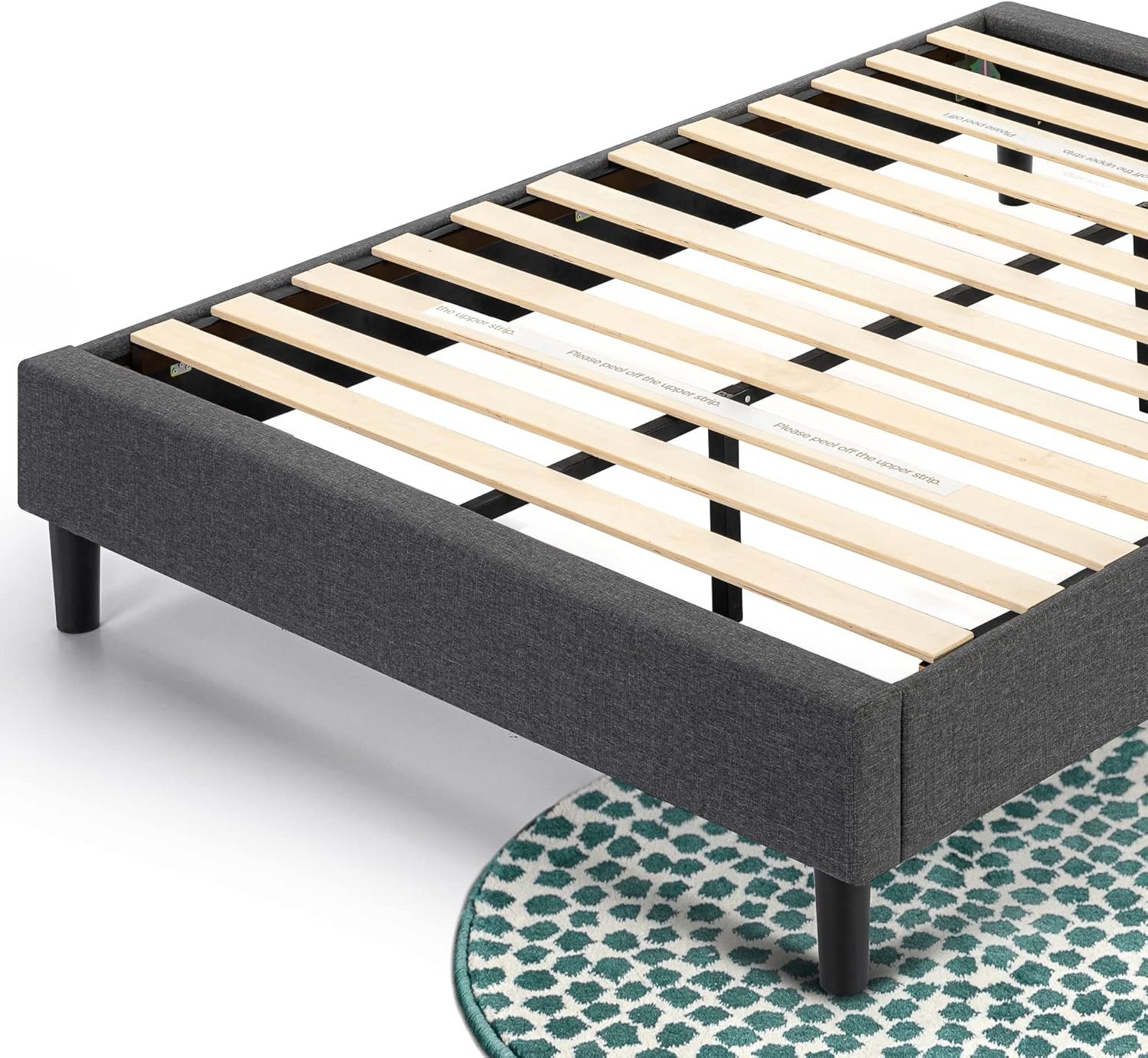 ZINUS Curtis Upholstered Platform Bed Frame, Mattress Foundation, Wood Slat Support, No Box Spring Needed, Easy Assembly, Grey, Queen 9 ZINUS Curtis Upholstered Platform Bed Frame, Mattress Foundation, Wood Slat Support, No Box Spring Needed, Easy Assembly, Grey, Queen - Image 9