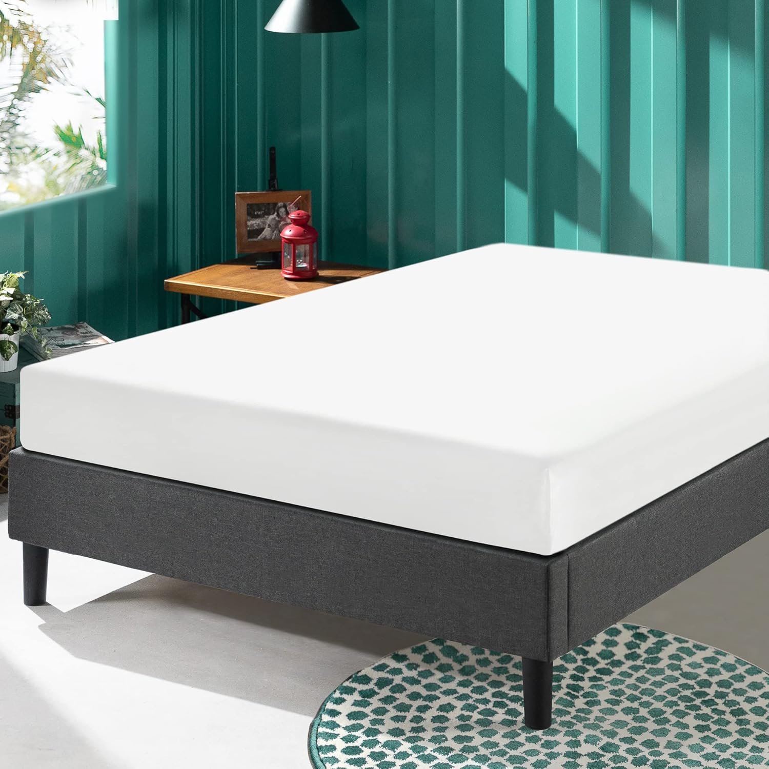 ZINUS Curtis Upholstered Platform Bed Frame, Mattress Foundation, Wood Slat Support, No Box Spring Needed, Easy Assembly, Grey, Queen 5 ZINUS Curtis Upholstered Platform Bed Frame, Mattress Foundation, Wood Slat Support, No Box Spring Needed, Easy Assembly, Grey, Queen - Image 5