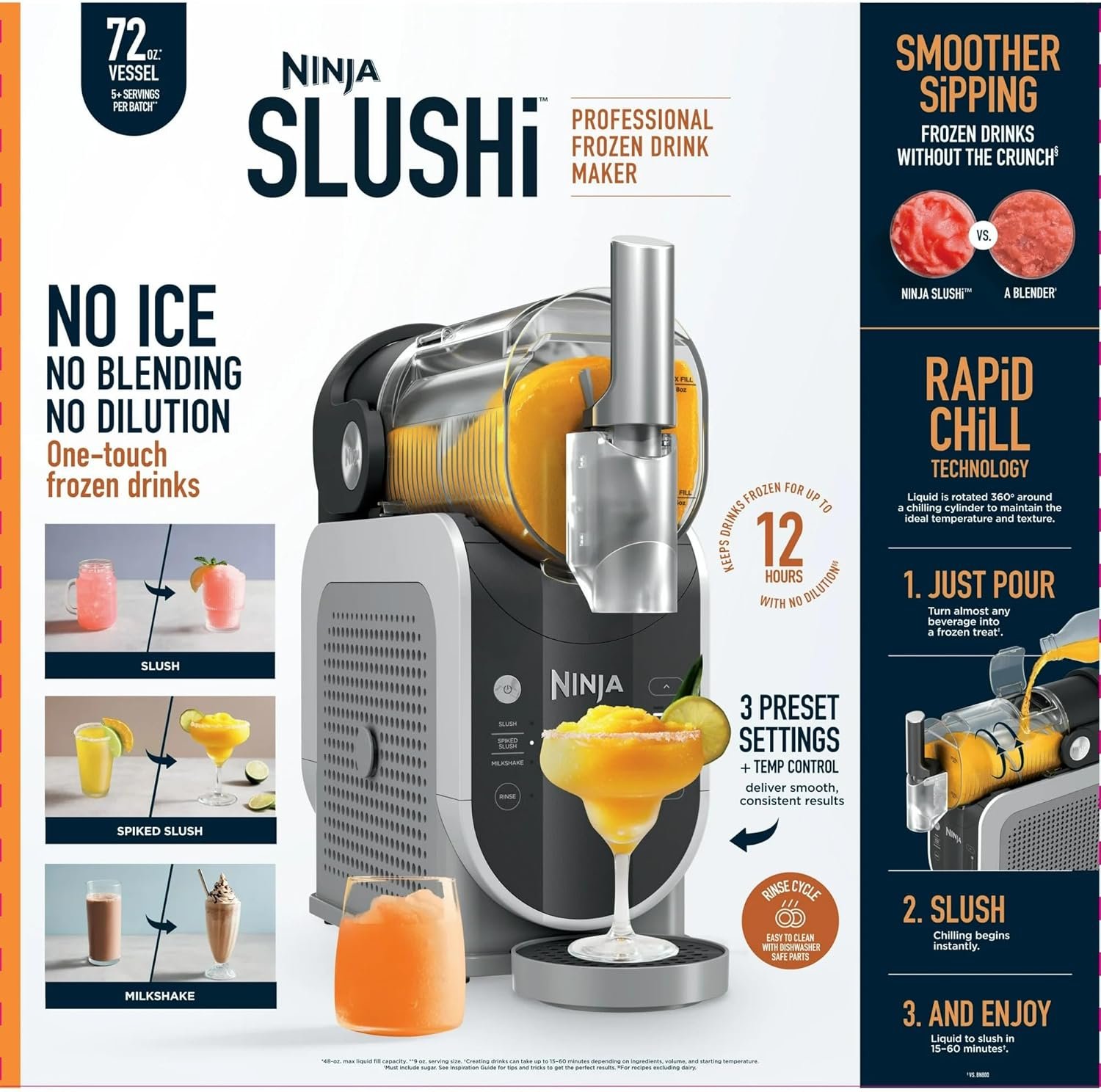 Ninja SLUSHi 72 oz Professional Frozen Drink Maker, 3 Preset Settings Slushie Machine 2 Ninja SLUSHi 72 oz Professional Frozen Drink Maker, 3 Preset Settings Slushie Machine - Image 2