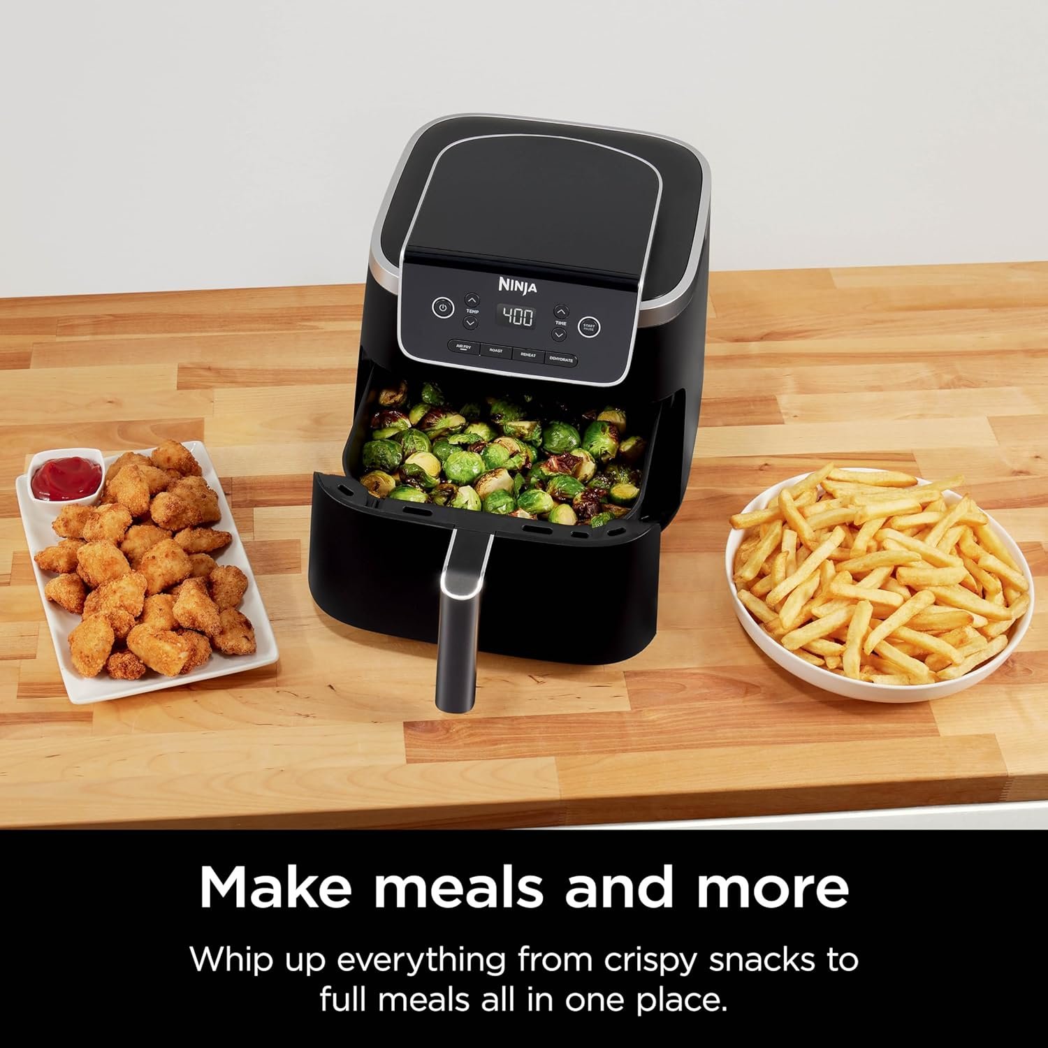 Ninja Air Fryer Pro 4-in-1 with 5 QT Capacity, Air Fry, Roast, Reheat, Dehydrate, Air Crisp Technology with 400F for hot, crispy results in just minutes, Nonstick Basket & Crisper Plate, Grey, AF141 5 Ninja Air Fryer Pro 4-in-1 with 5 QT Capacity, Air Fry, Roast, Reheat, Dehydrate, Air Crisp Technology with 400F for hot, crispy results in just minutes, Nonstick Basket & Crisper Plate, Grey, AF141 - Image 5