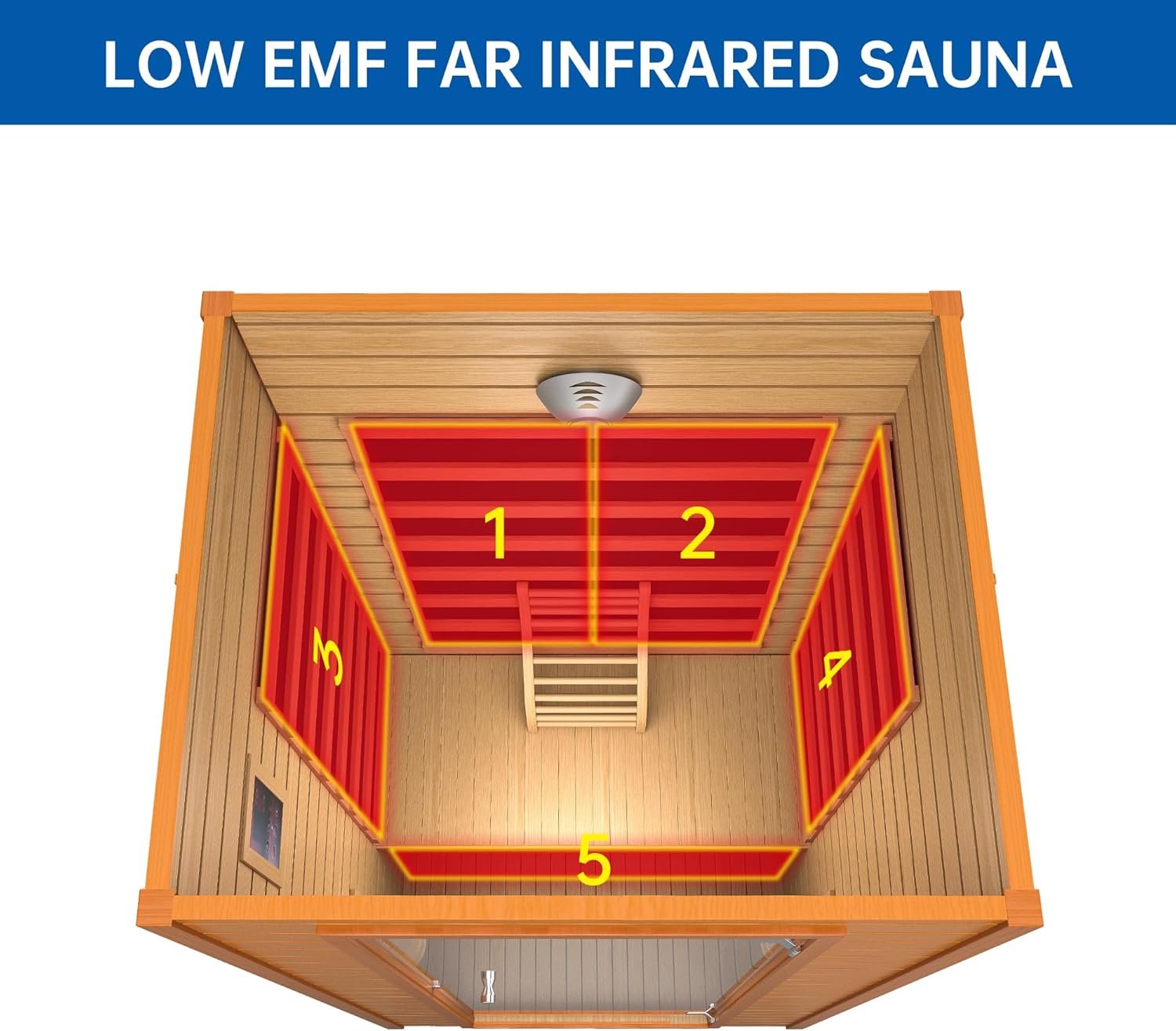 Infrared Sauna Room for Home, Near Zero EMF Wooden 1-2 Person Indoor Home Sauna with Bluetooth, LCD Control Panel, Chromo Therapy Light 2 Infrared Sauna Room for Home, Near Zero EMF Wooden 1-2 Person Indoor Home Sauna with Bluetooth, LCD Control Panel, Chromo Therapy Light - Image 2
