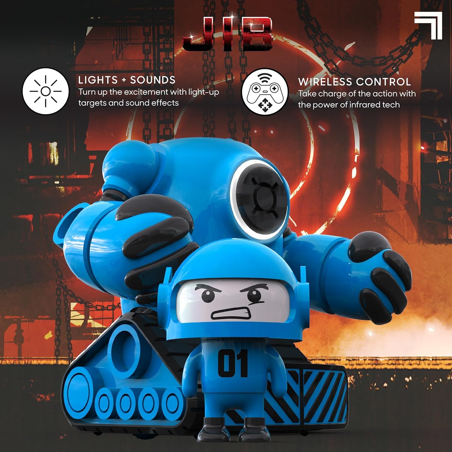Sharper Image® Mecha Rivals Remote Control Battle Robots, Two-Player Wireless Fighting Set with Lights and Sounds 4 Sharper Image® Mecha Rivals Remote Control Battle Robots, Two-Player Wireless Fighting Set with Lights and Sounds - Image 4