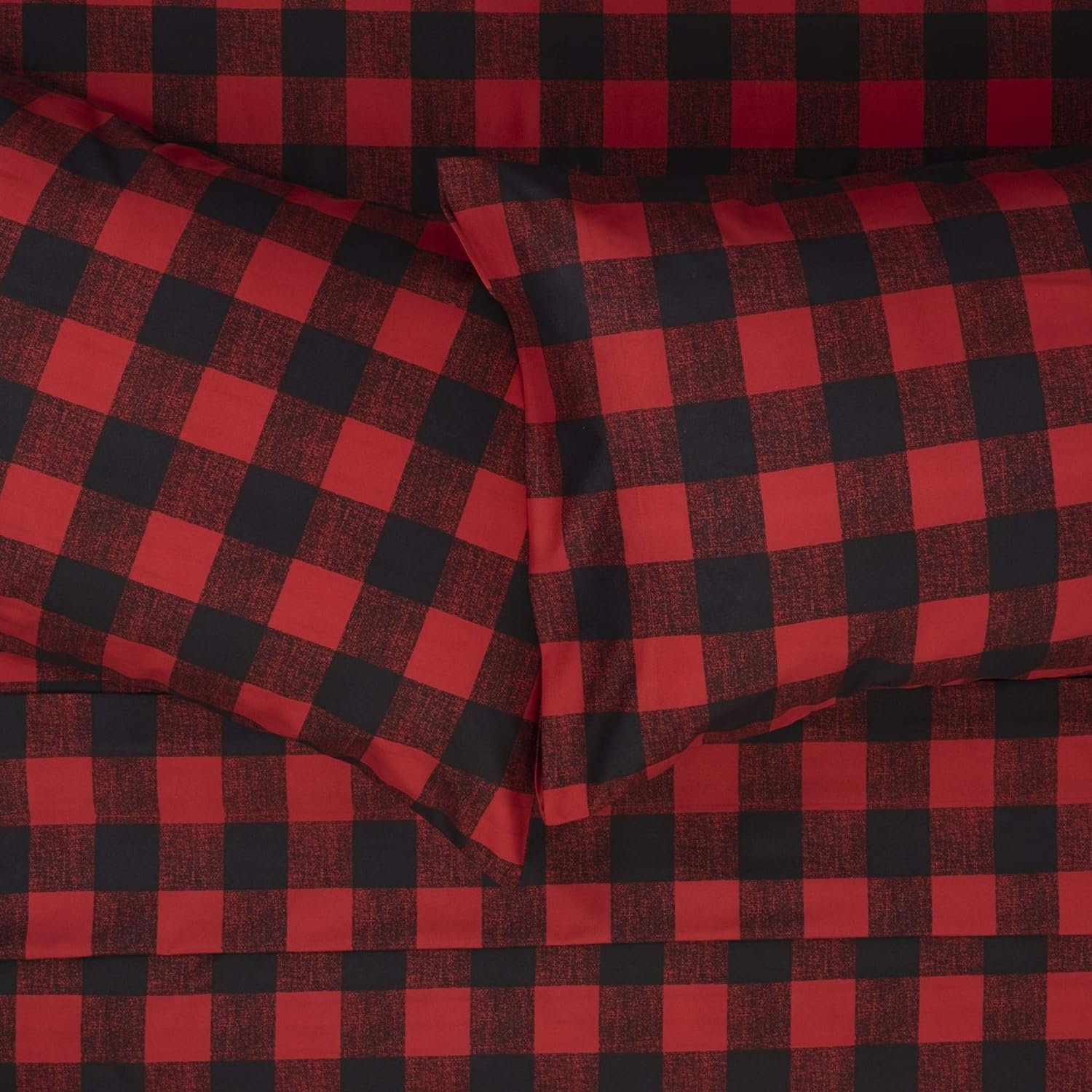 Queen Size Bed Sheets - Breathable Luxury Sheets with Full Elastic & Secure Corner Straps Built In - 1800 Supreme Collection Extra Soft Deep Pocket Bedding, Sheet Set, Queen, Buffalo Check Burgundy 4 Queen Size Bed Sheets - Breathable Luxury Sheets with Full Elastic & Secure Corner Straps Built In - 1800 Supreme Collection Extra Soft Deep Pocket Bedding, Sheet Set, Queen, Buffalo Check Burgundy - Image 4