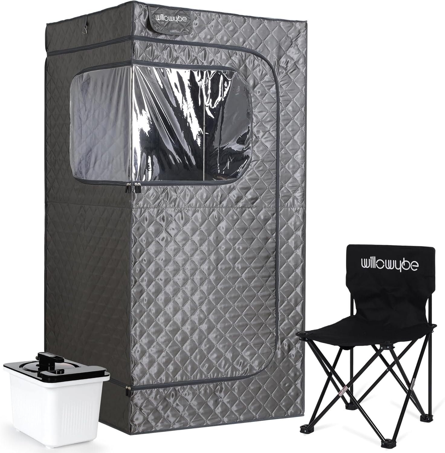 WILLOWYBE Portable Steam Sauna with Bluetooth Control, 4L KingPower Steamer, Body Tent, Foldable Chair | Personal Home Spa (Night Grey) 8 WILLOWYBE Portable Steam Sauna with Bluetooth Control, 4L KingPower Steamer, Body Tent, Foldable Chair | Personal Home Spa (Night Grey) - Image 8