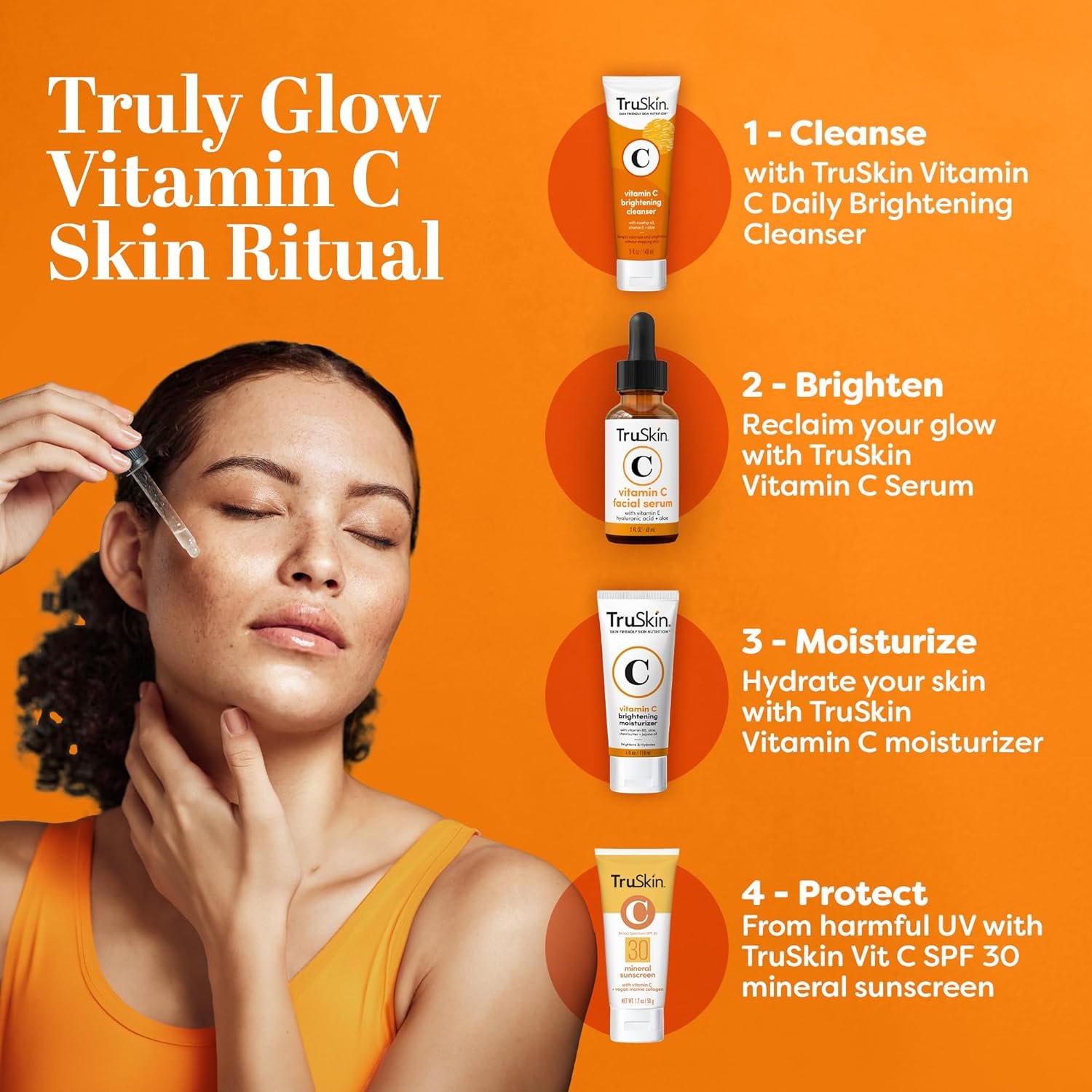 TruSkin Vitamin C Serum – Anti Aging Facial Serum with Vitamin C, Hyaluronic Acid, Vitamin E – Brightening Serum – Even Skin Tone, Improve Appearance of Dark Spots, Fine Lines & Wrinkles, 2 Fl Oz 7 TruSkin Vitamin C Serum – Anti Aging Facial Serum with Vitamin C, Hyaluronic Acid, Vitamin E – Brightening Serum – Even Skin Tone, Improve Appearance of Dark Spots, Fine Lines & Wrinkles, 2 Fl Oz - Image 7