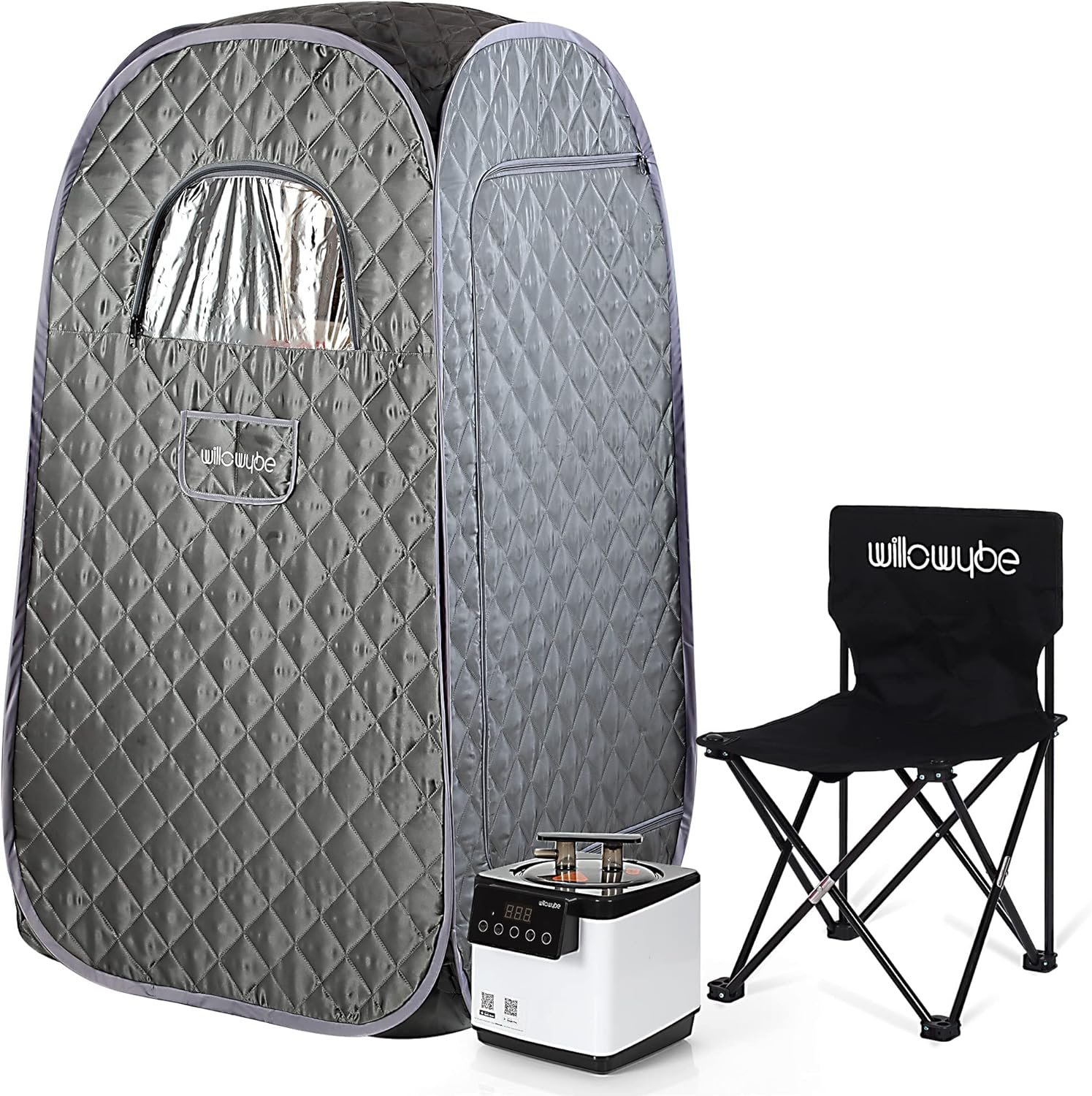 WillowyBe Portable Steam Sauna with Bluetooth Control, Steamer, Body Tent, Foldable Chair | Personal Home Spa 9 WillowyBe Portable Steam Sauna with Bluetooth Control, Steamer, Body Tent, Foldable Chair | Personal Home Spa - Image 9