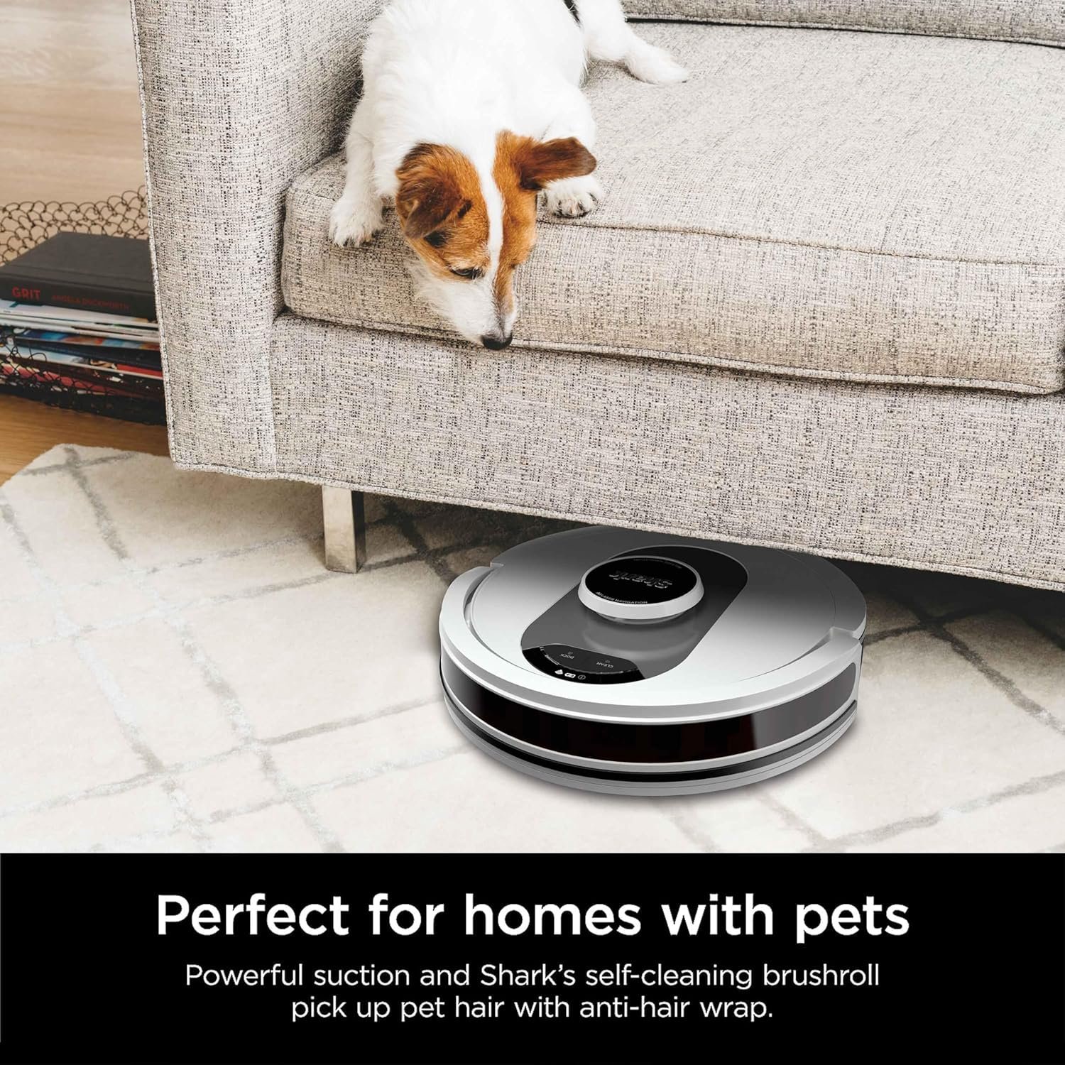 Shark AI Ultra Voice Control Robot Vacuum with Matrix Clean Navigation, Home Mapping, 60-Day Capacity, XL Self-Empty Base for Homes with Pets, Carpet & Hard Floors 7 Shark AI Ultra Voice Control Robot Vacuum with Matrix Clean Navigation, Home Mapping, 60-Day Capacity, XL Self-Empty Base for Homes with Pets, Carpet & Hard Floors - Image 7