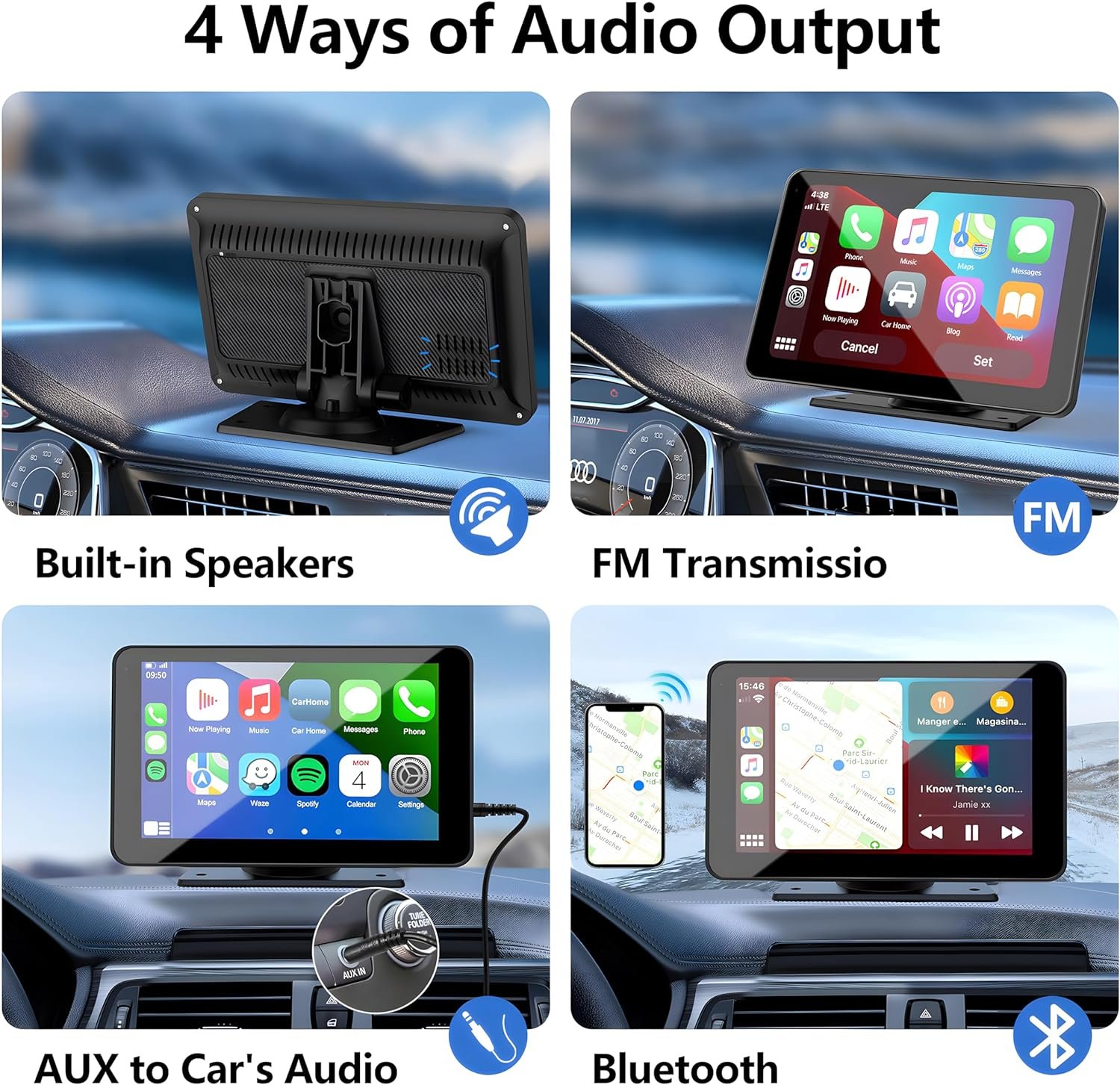 Apple Carplay Screen for Car, 7" HD Portable Car Stereo Touch Screen with Wireless Android Auto, Backup Camera, Car Audio Receivers with Voice Control, Mirror Link, Bluetooth, GPS Navigation 5 Apple Carplay Screen for Car, 7" HD Portable Car Stereo Touch Screen with Wireless Android Auto, Backup Camera, Car Audio Receivers with Voice Control, Mirror Link, Bluetooth, GPS Navigation - Image 5