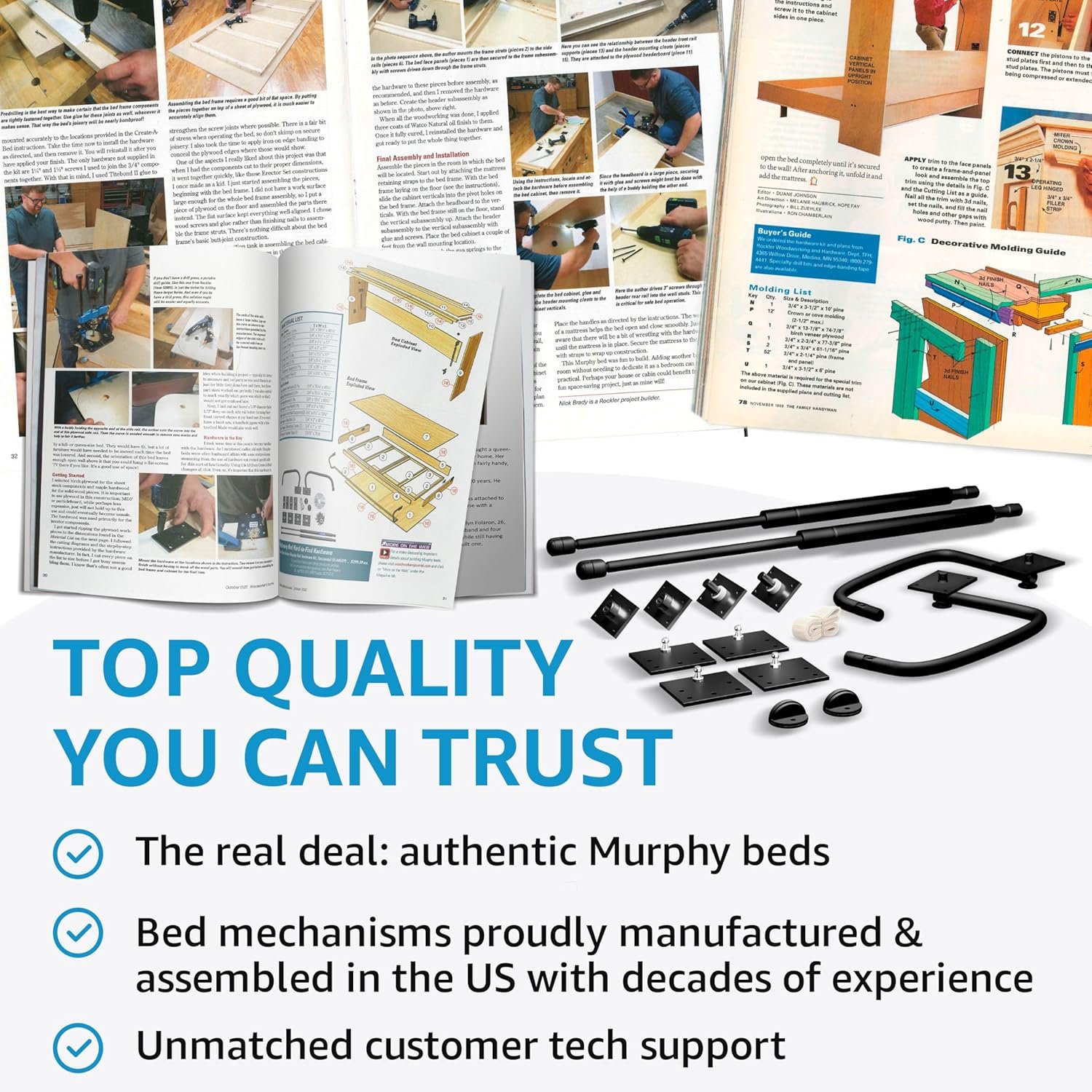 Create-A-Bed Queen Size Deluxe Murphy Bed Kit, Horizontal 6 Create-A-Bed Queen Size Deluxe Murphy Bed Kit, Horizontal - Image 6