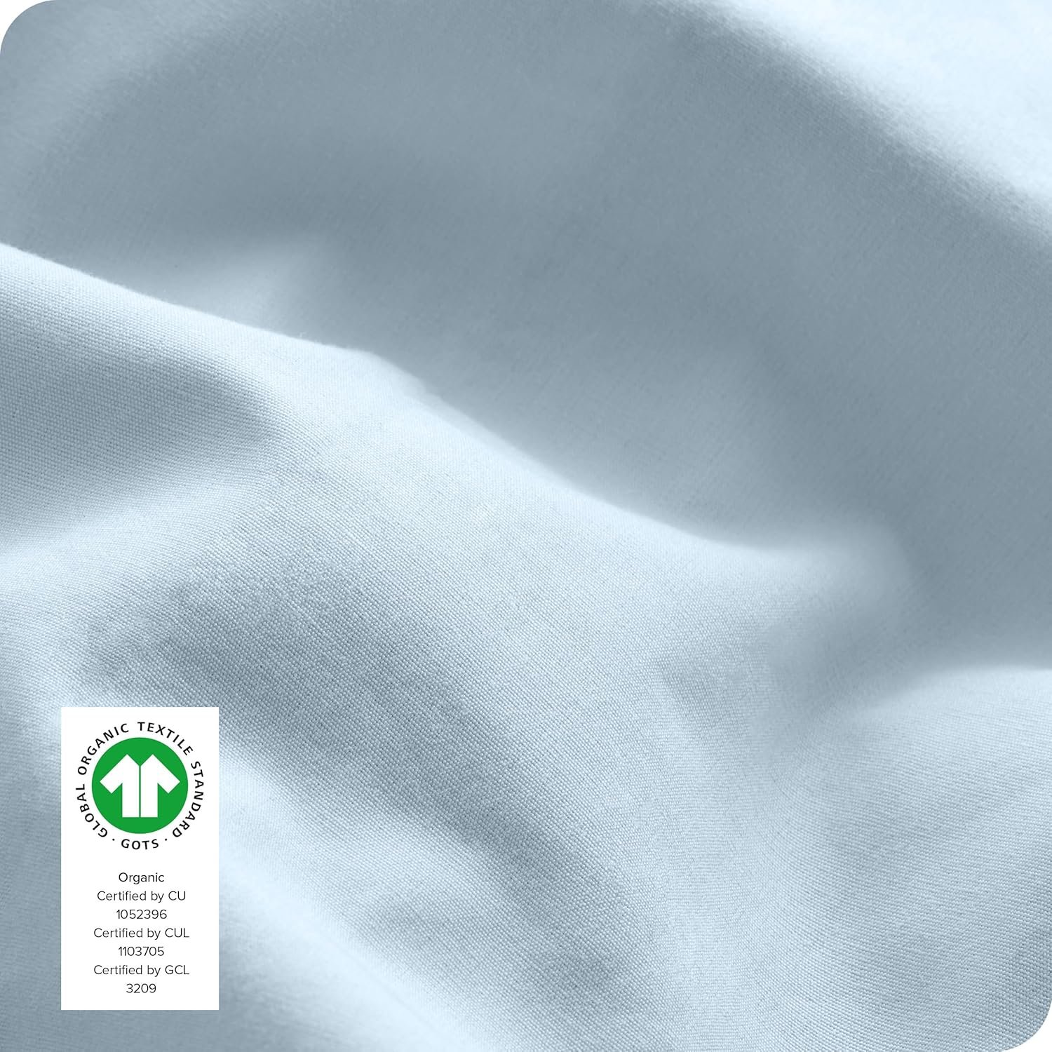 Bare Home 100% Organic Cotton Queen Sheet Set - Crisp Percale Weave - Cool, Breathable, and Hypoallergenic - Bedding Sheets & Pillowcases - Luxury Hotel Sheet Set (Queen, Winter Blue) 5 Bare Home 100% Organic Cotton Queen Sheet Set - Crisp Percale Weave - Cool, Breathable, and Hypoallergenic - Bedding Sheets & Pillowcases - Luxury Hotel Sheet Set (Queen, Winter Blue) - Image 5