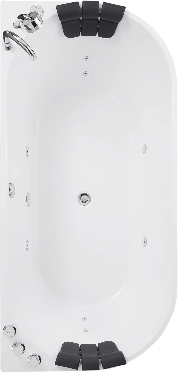 Empava Freestanding Whirlpool Bathtub,Acrylic 8 Hydromassage Jets Tub 59 inch 9 Empava Freestanding Whirlpool Bathtub,Acrylic 8 Hydromassage Jets Tub 59 inch - Image 9