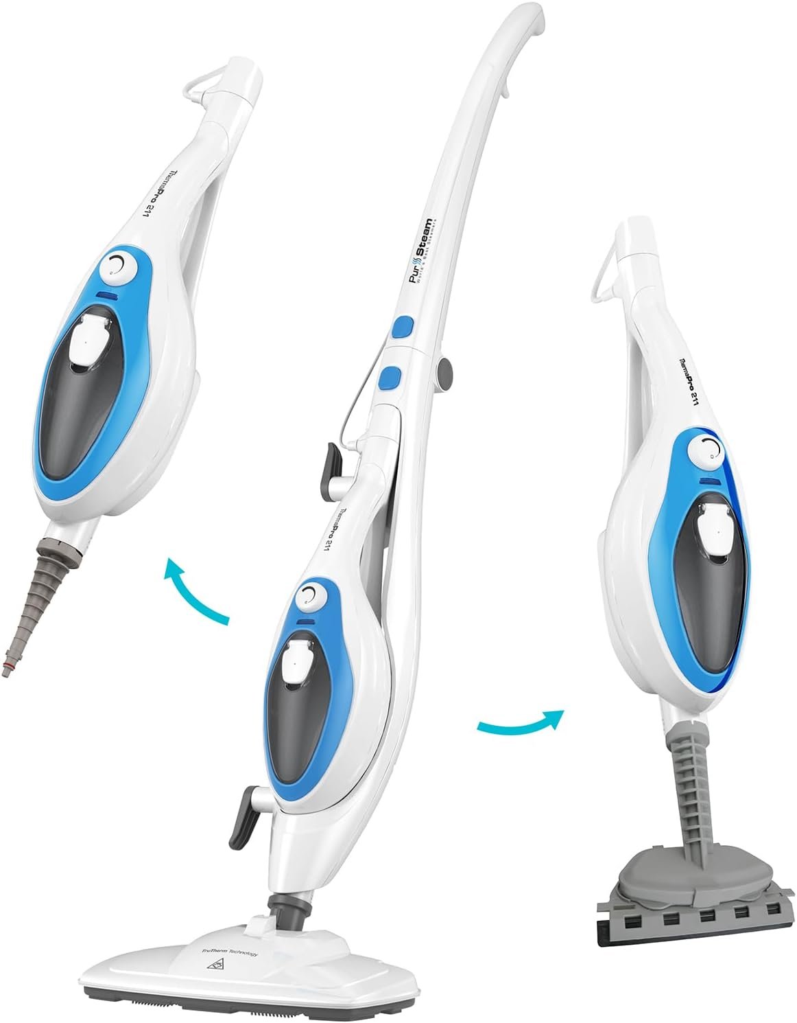 PurSteam 10-in-1 Steam Mop, Floor Steamer with Detachable Handheld Steam Cleaner for Tile, Hardwood Floors