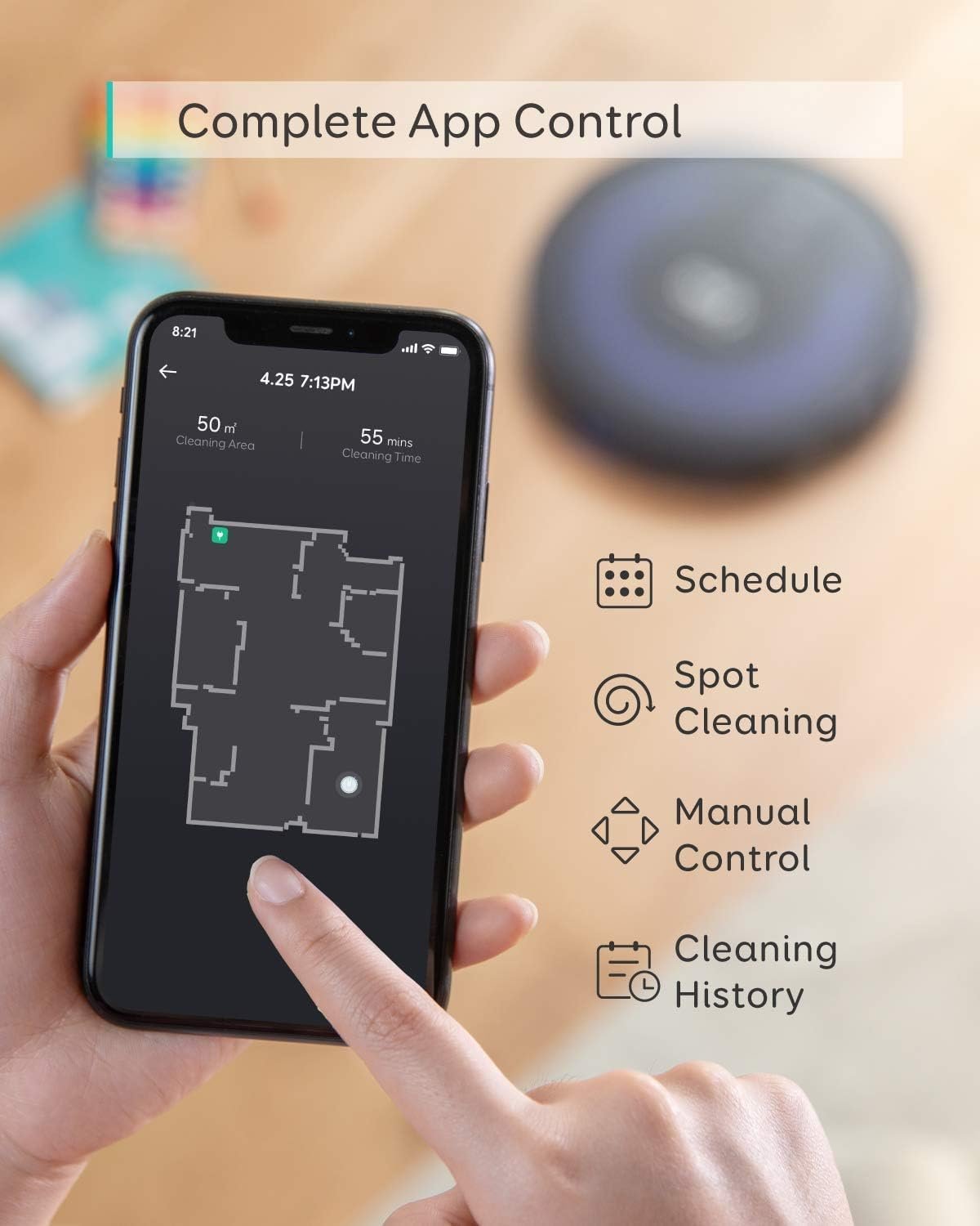eufy Robot Vacuum G30, 2000 Pa Suction, Robot Vacuum for Carpets and Hard Floors, Ideal for Pet Owners, Dynamic Navigation, Wi-Fi 4 eufy Robot Vacuum G30, 2000 Pa Suction, Robot Vacuum for Carpets and Hard Floors, Ideal for Pet Owners, Dynamic Navigation, Wi-Fi - Image 4