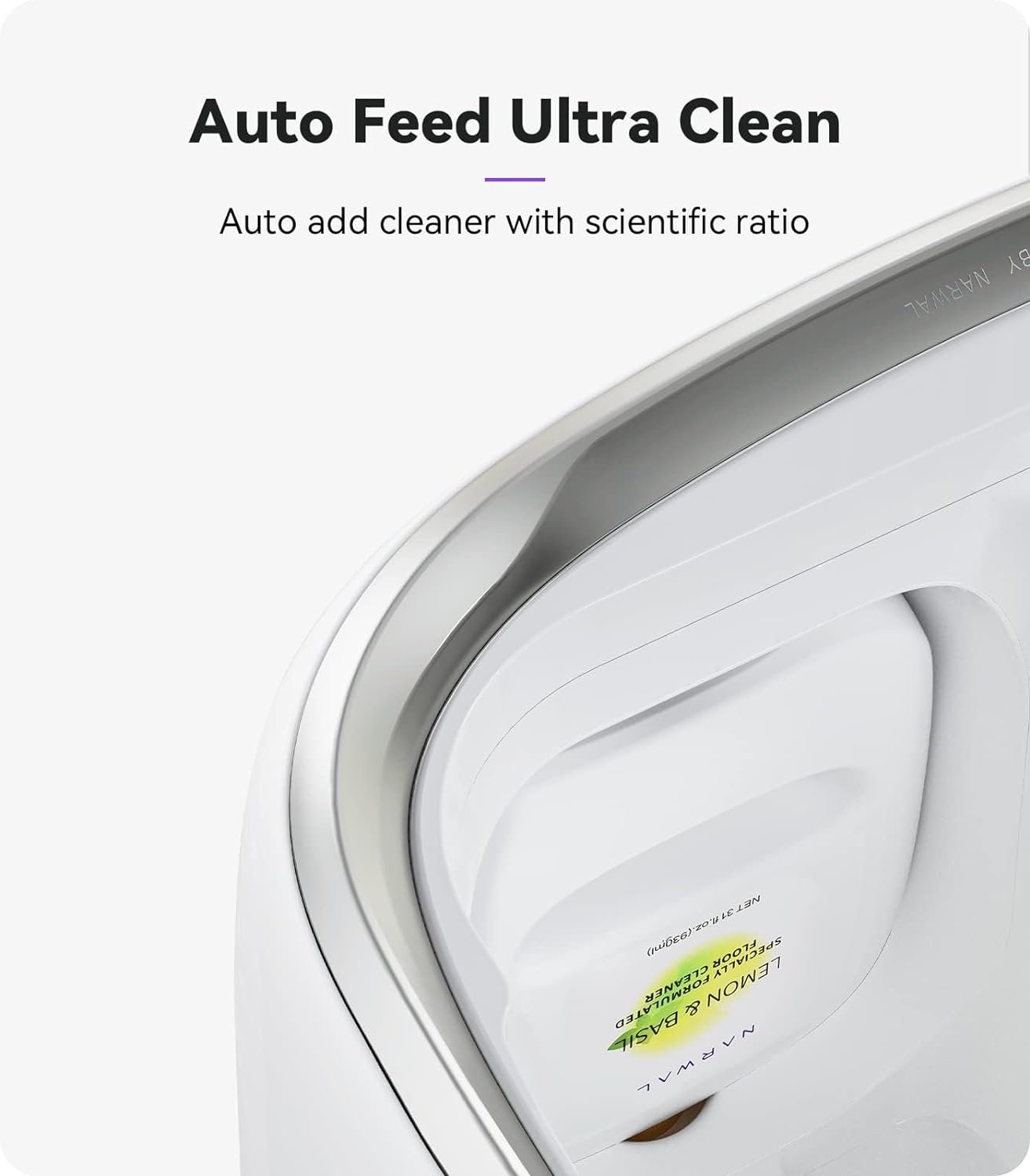 NARWAL Freo Robot Vacuum and Mop Comb, Washing & Drying, Dirt Sense Ultra Clean, Auto Add Cleaner, LCD Display, Smart Swing, Arcuate-Route, WiFi, APP Control, White 8 NARWAL Freo Robot Vacuum and Mop Comb, Washing & Drying, Dirt Sense Ultra Clean, Auto Add Cleaner, LCD Display, Smart Swing, Arcuate-Route, WiFi, APP Control, White - Image 8