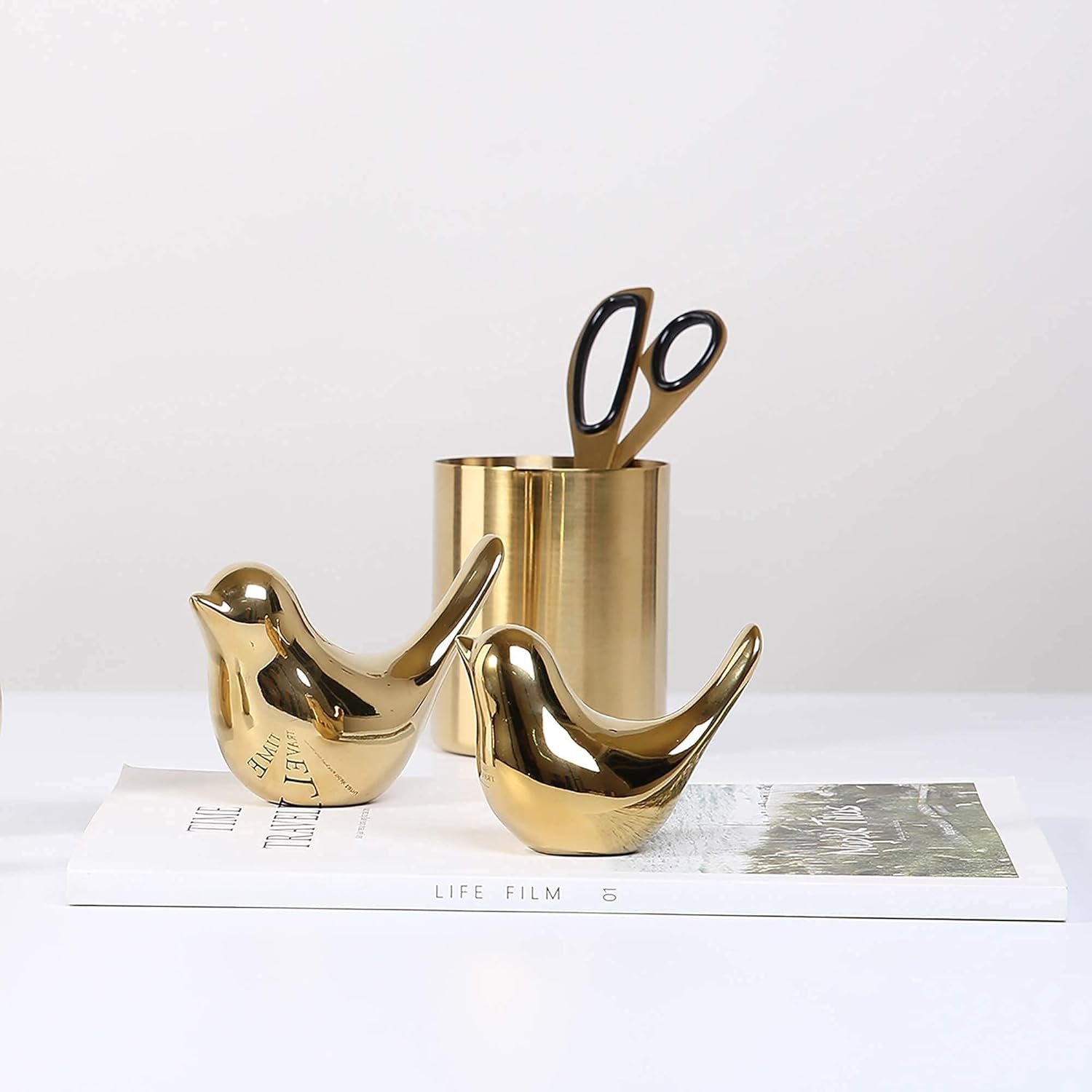 FANTESTICRYAN Small Birds Statues Gold Home Decor Modern Style Figurine Decorative Ornaments for Living Room, Bedroom, Office Desktop, Cabinets 2 FANTESTICRYAN Small Birds Statues Gold Home Decor Modern Style Figurine Decorative Ornaments for Living Room, Bedroom, Office Desktop, Cabinets - Image 2